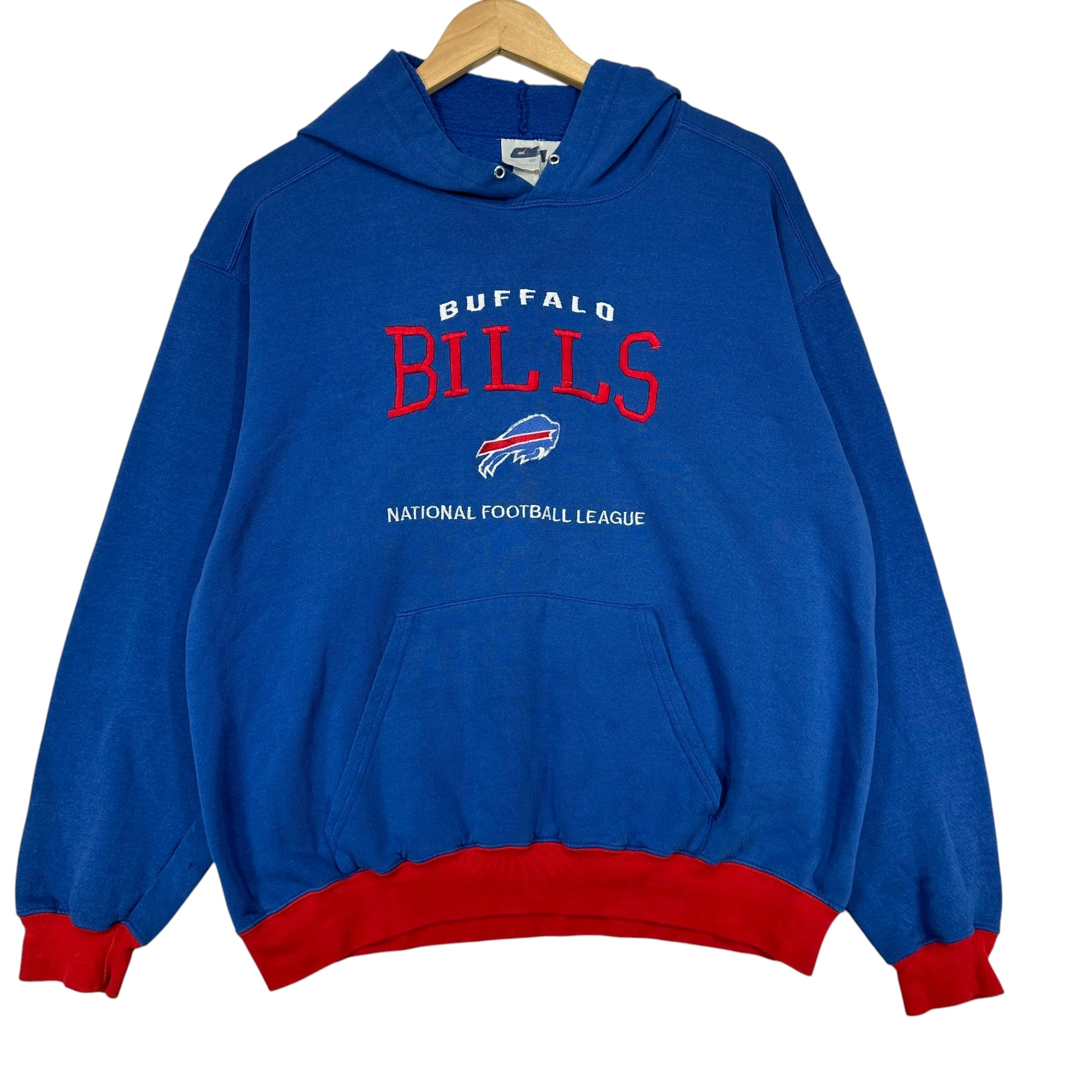 Vintage Buffalo Bills Embroidered Hoodie Sweatshirt Medium