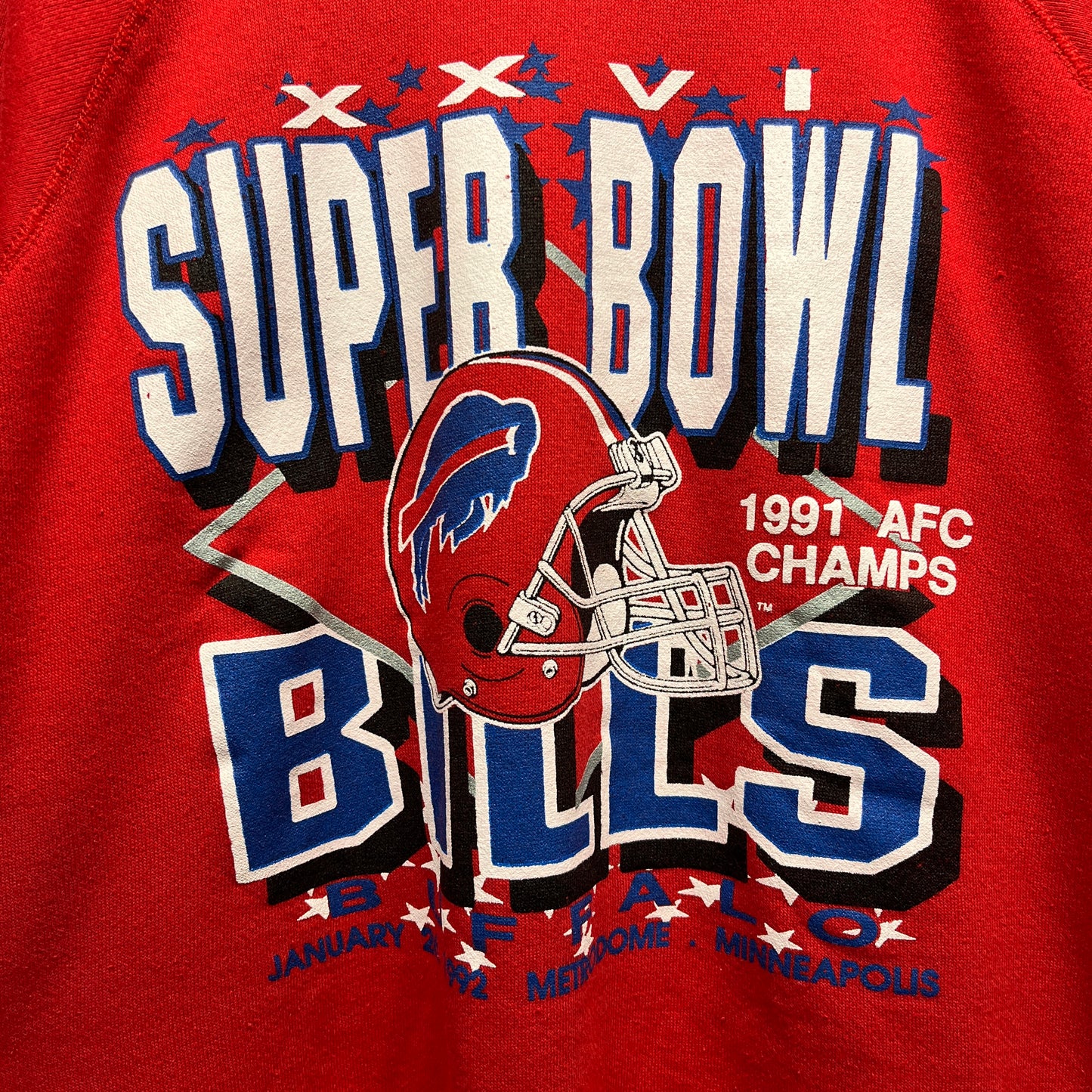 Vintage Buffalo Bills 1991 AFC Champions Super Bowl Crewneck Sweatshirt Medium