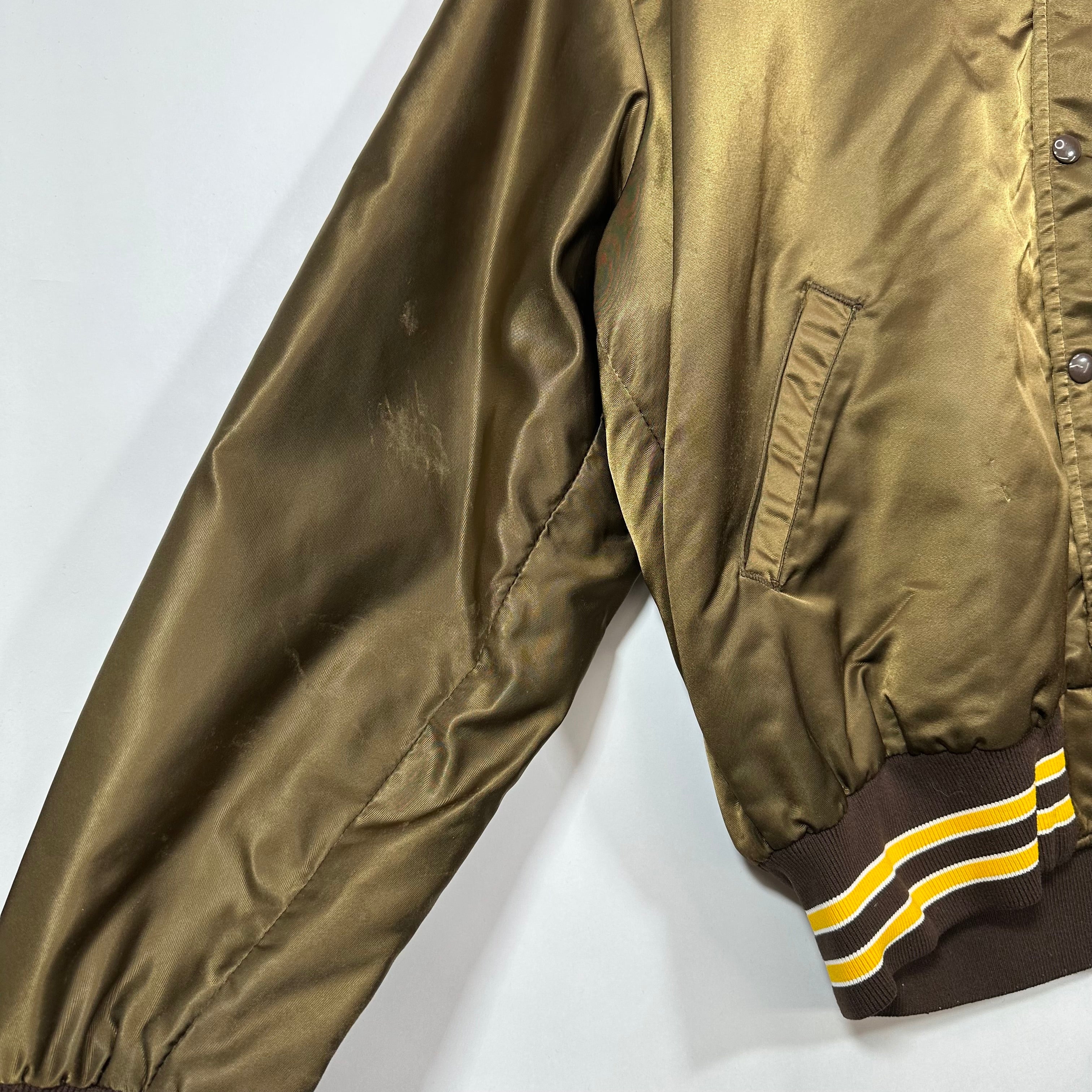 Vintage Wyoming Cowboys Buffalo Bills Satin Bomber Jacket XL