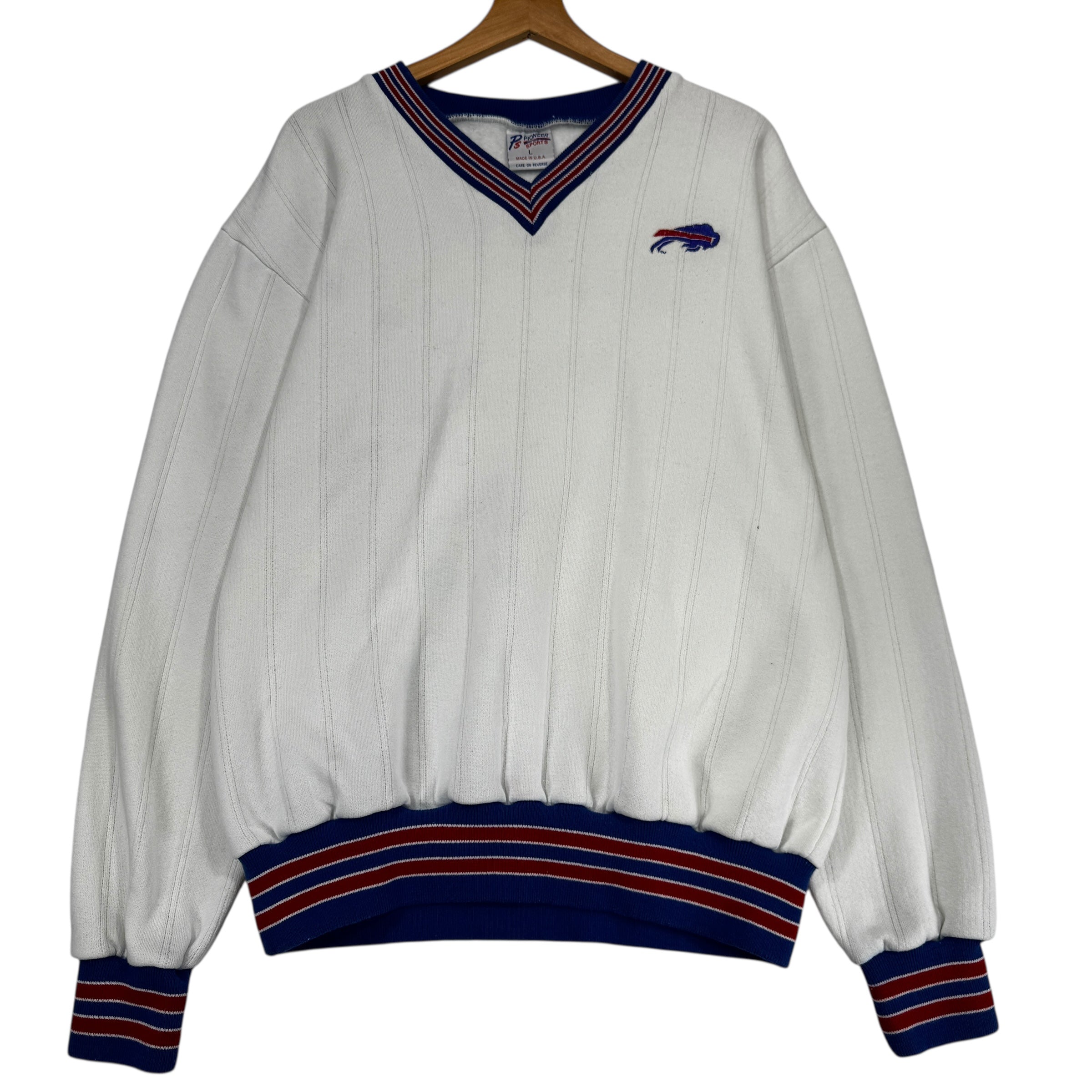 Vintage Buffalo Bills V-Neck Sweatshirt Large