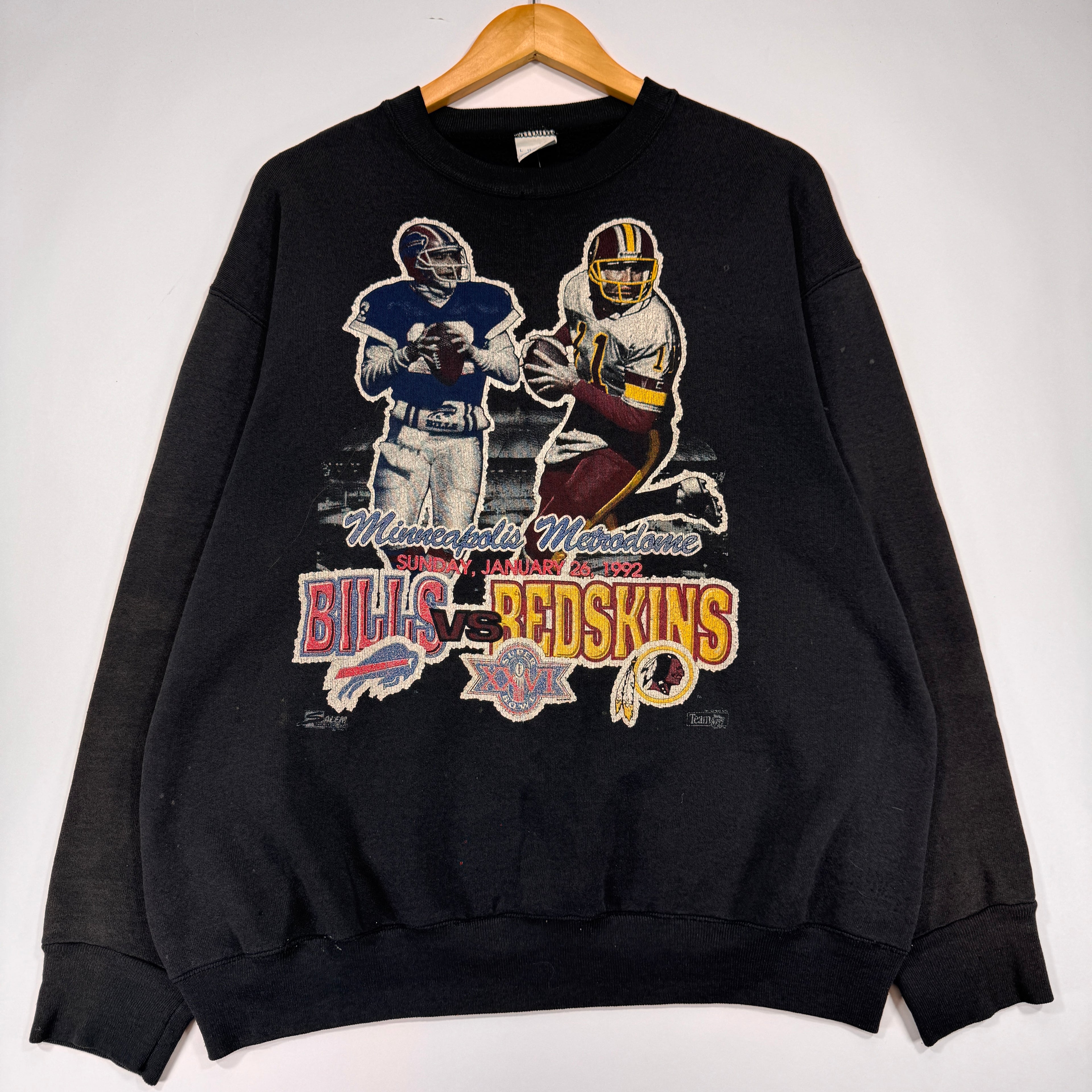 Vintage Buffalo Bills Washington Redskins 1992 Super Bowl Crewneck Sweatshirt Large