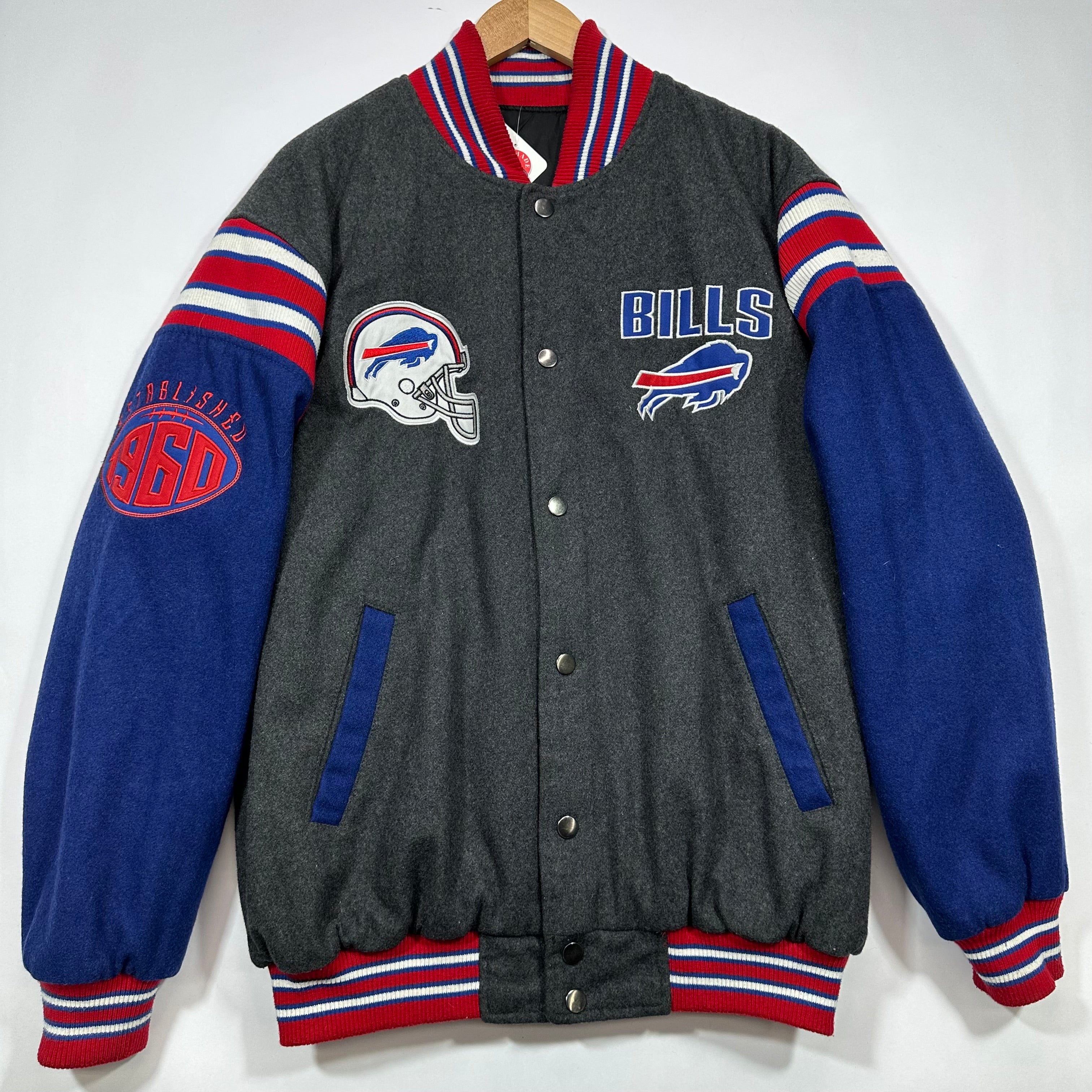 Vintage Buffalo Bills Wool Bomber Jacket Large
