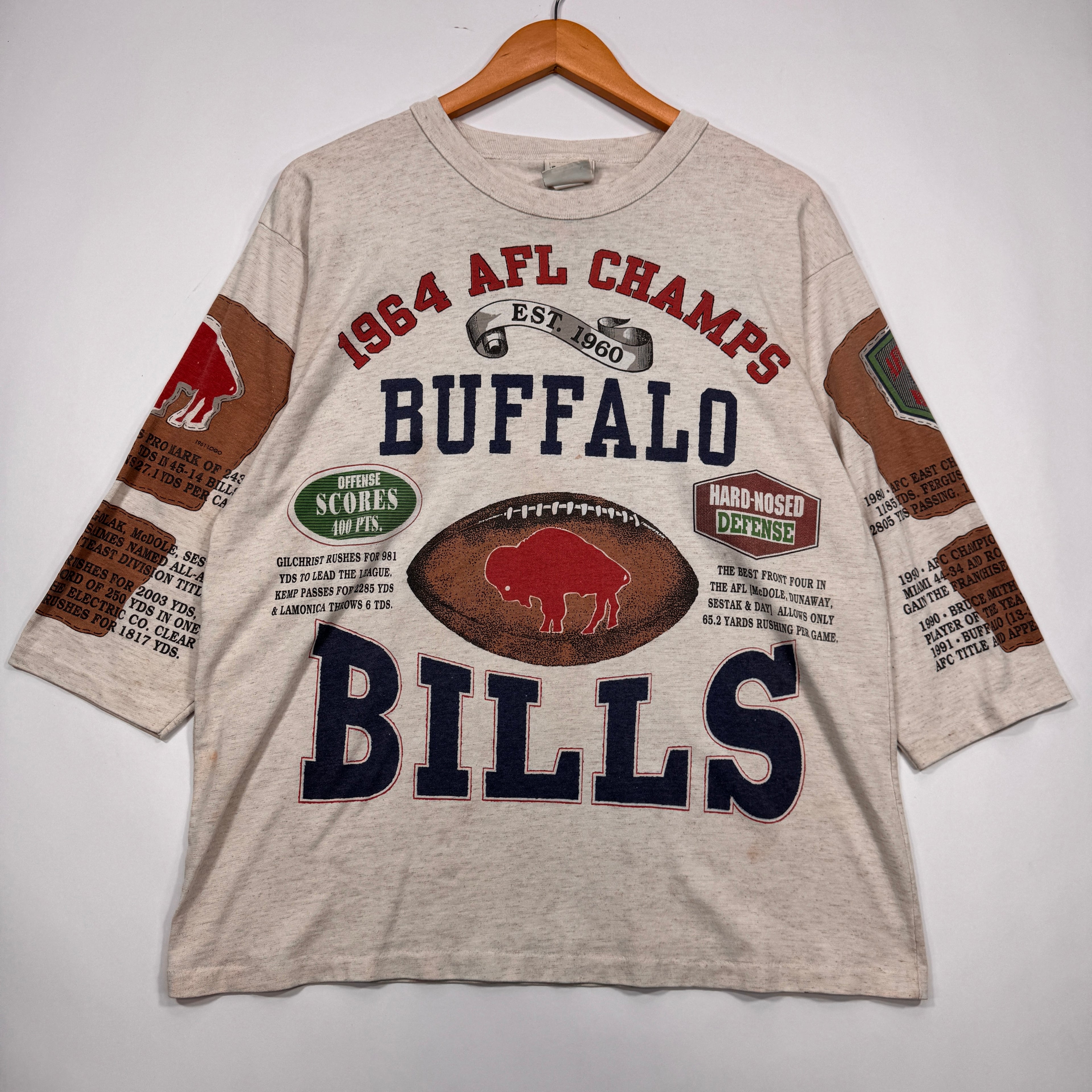 Vintage Buffalo Bills 1964 AFL Champions All Over Print Shirt Large