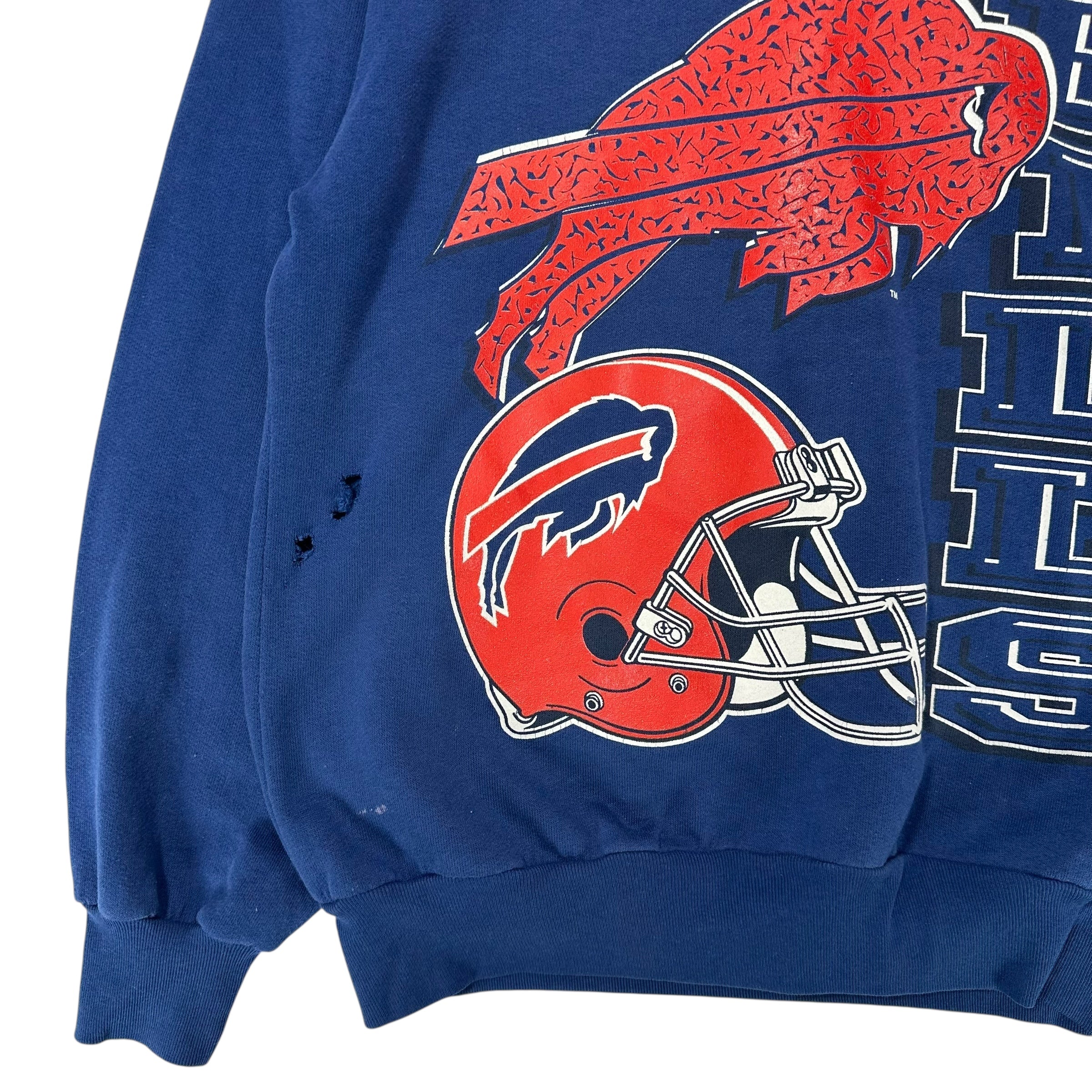 Vintage Buffalo Bills Red Helmet Crewneck Sweatshirt Small