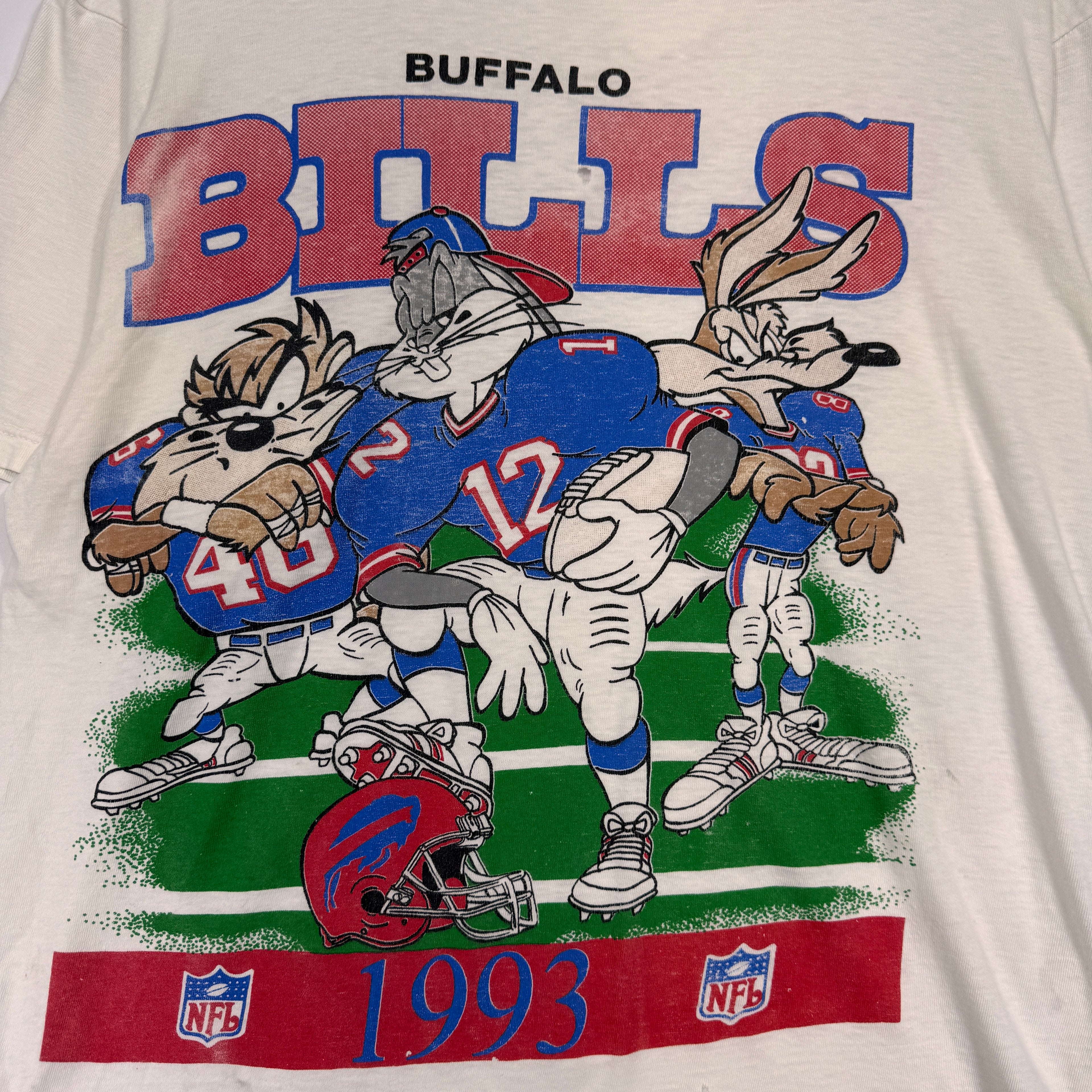 Vintage Buffalo Bills 1993 Looney Tunes Cartoon Shirt Large