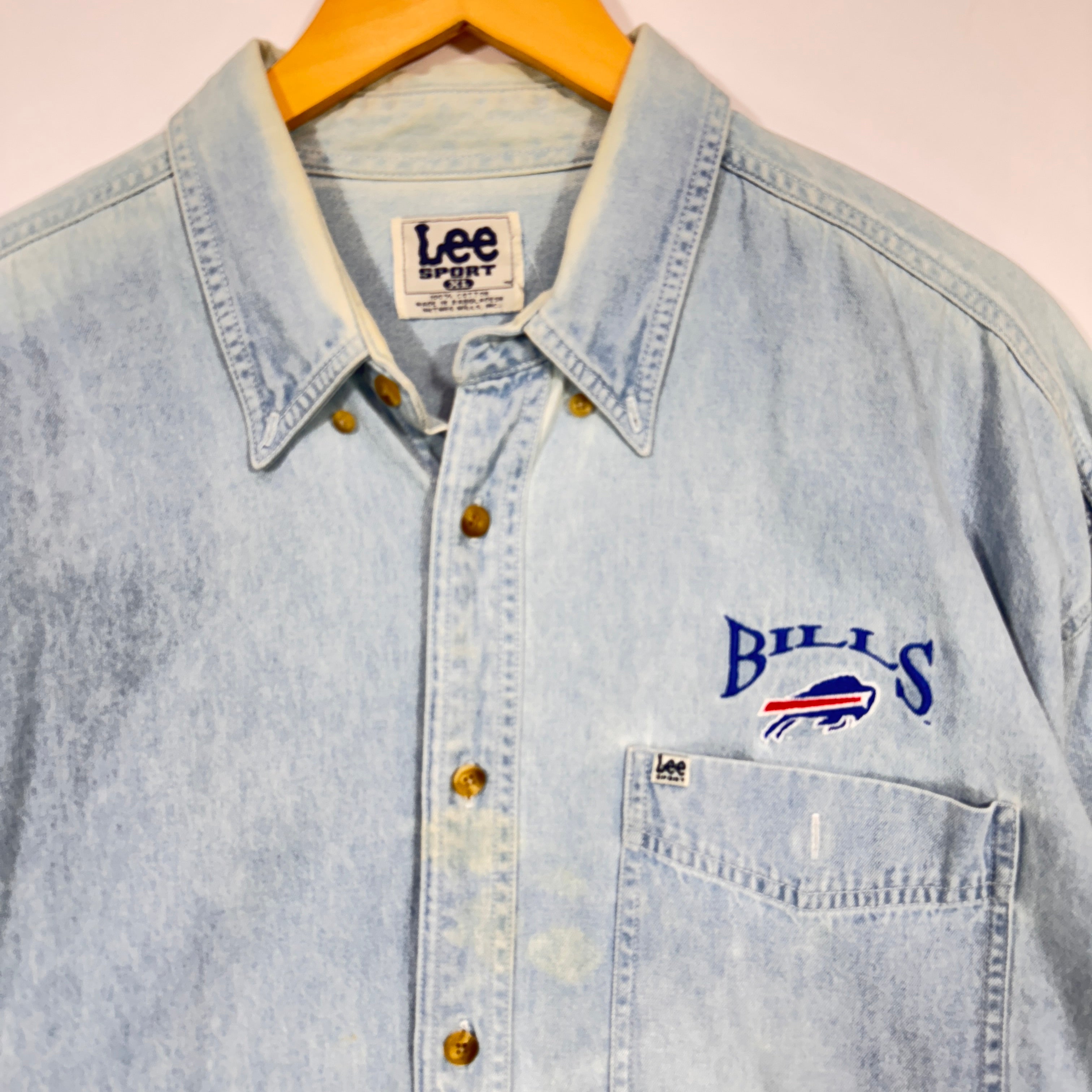 Vintage Buffalo Bills Denim Button Up Shirt XL