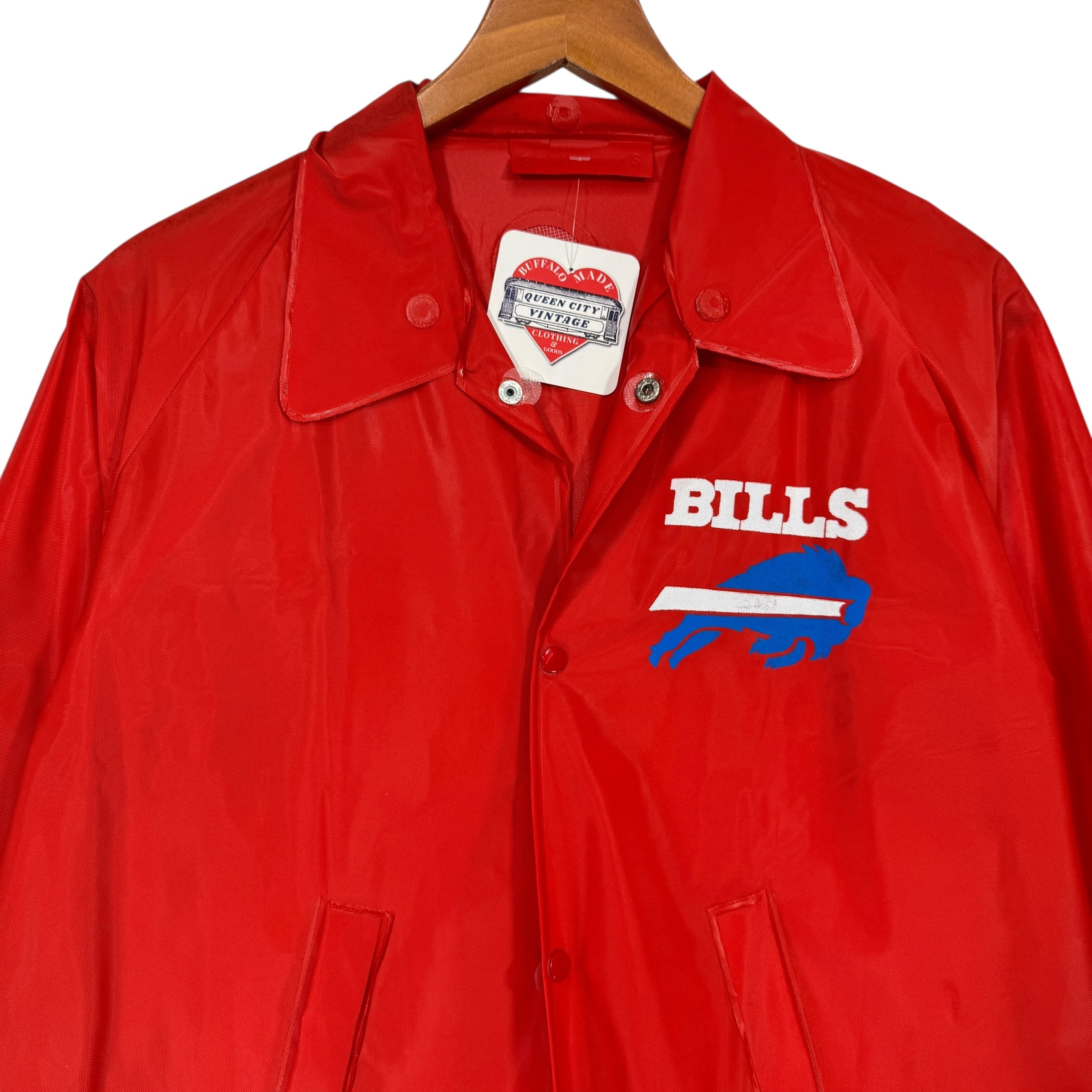 Vintage Buffalo Bills Button Up Rain Jacket Women’s Small