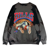 Vintage Buffalo Bills Cartoon Break Through Crewneck Sweatshirt XL