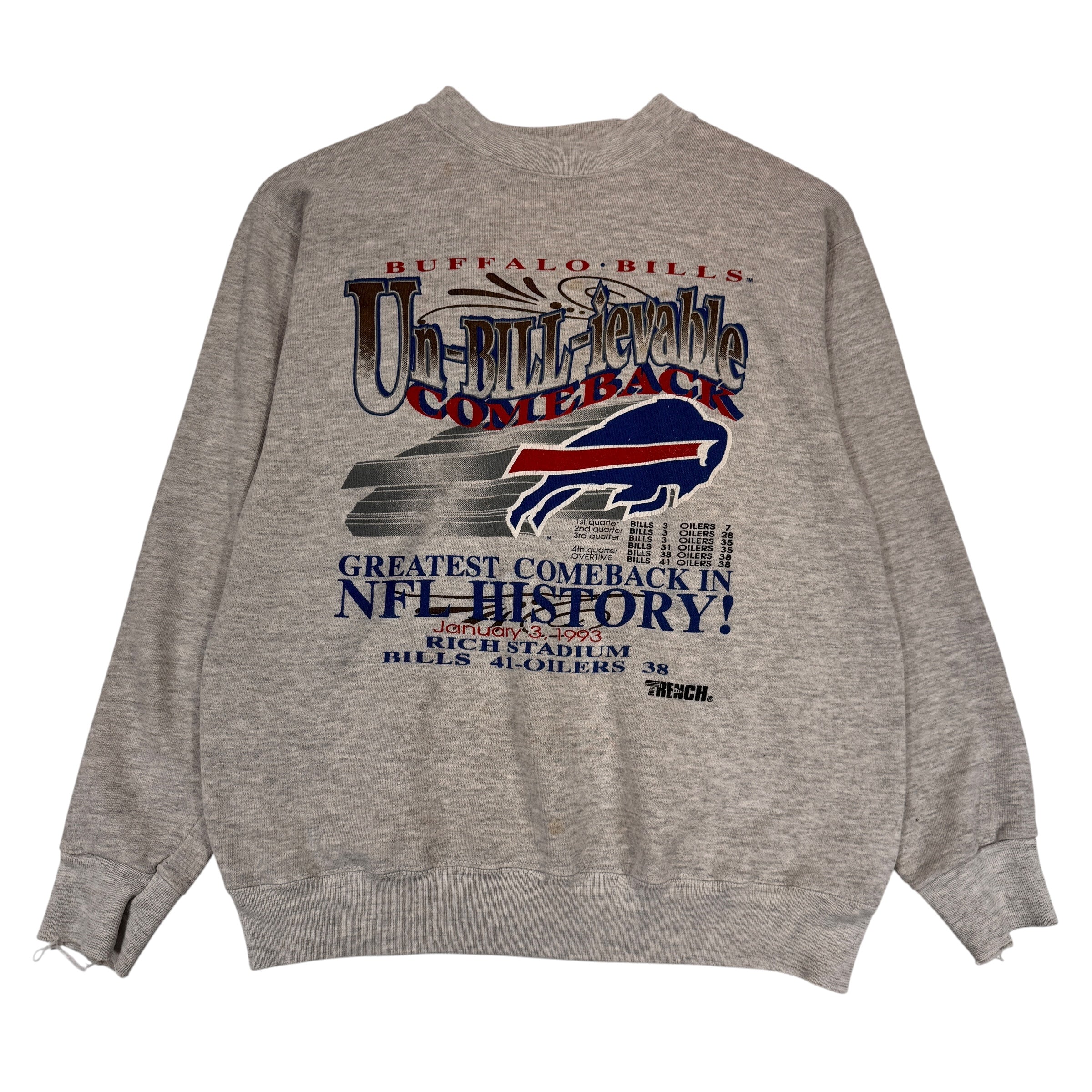 Vintage Buffalo Bills Un-Bill-ievable Comeback Crewneck Sweatshirt Small