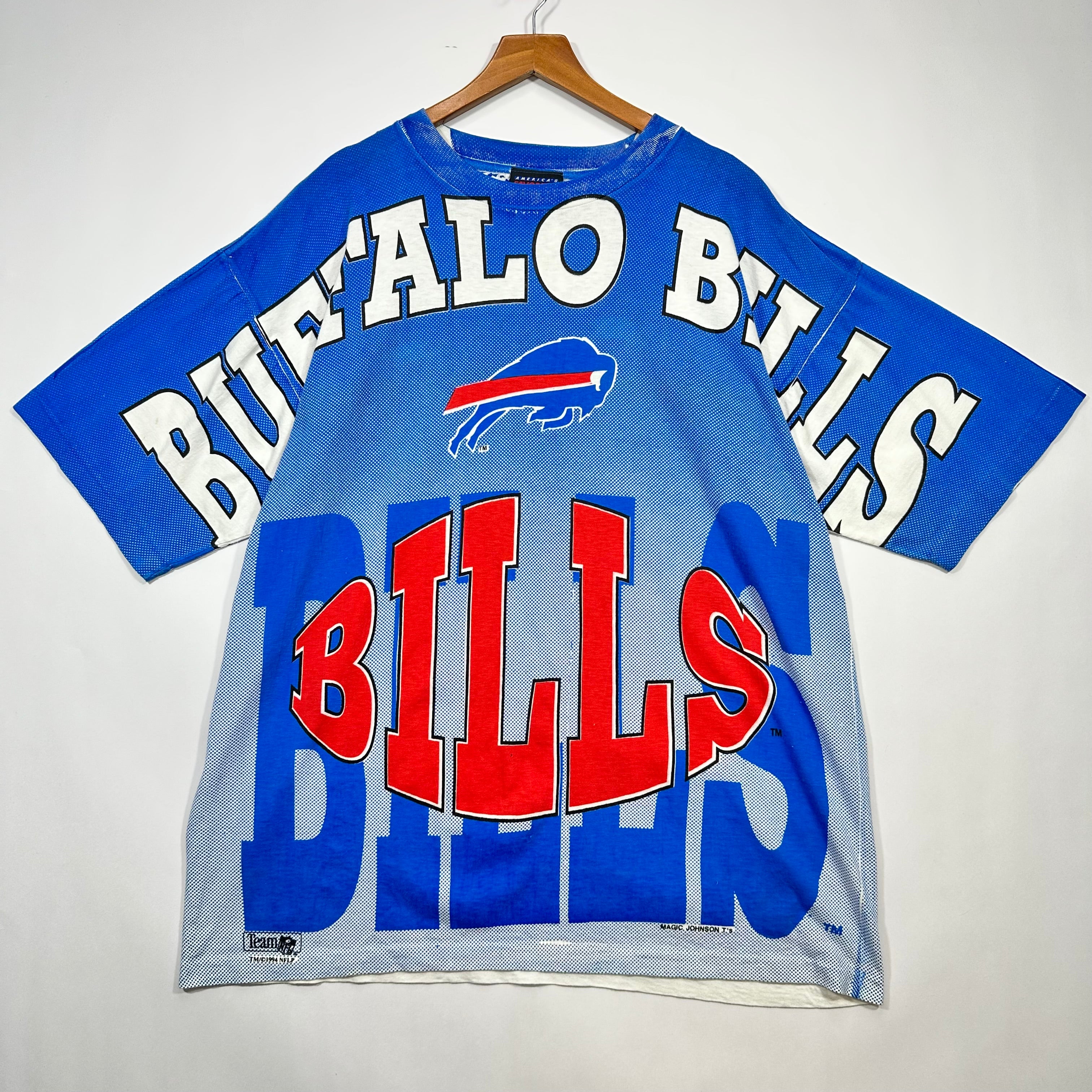 Vintage Buffalo Bills Magic Johnson All Over Print Shirt XL