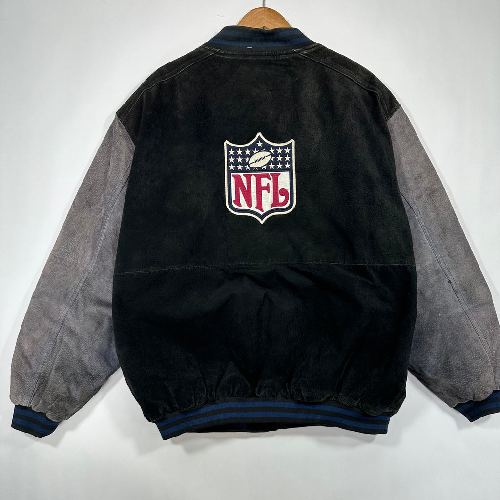 Vintage Buffalo Bills Leather Suede Bomber Jacket XL
