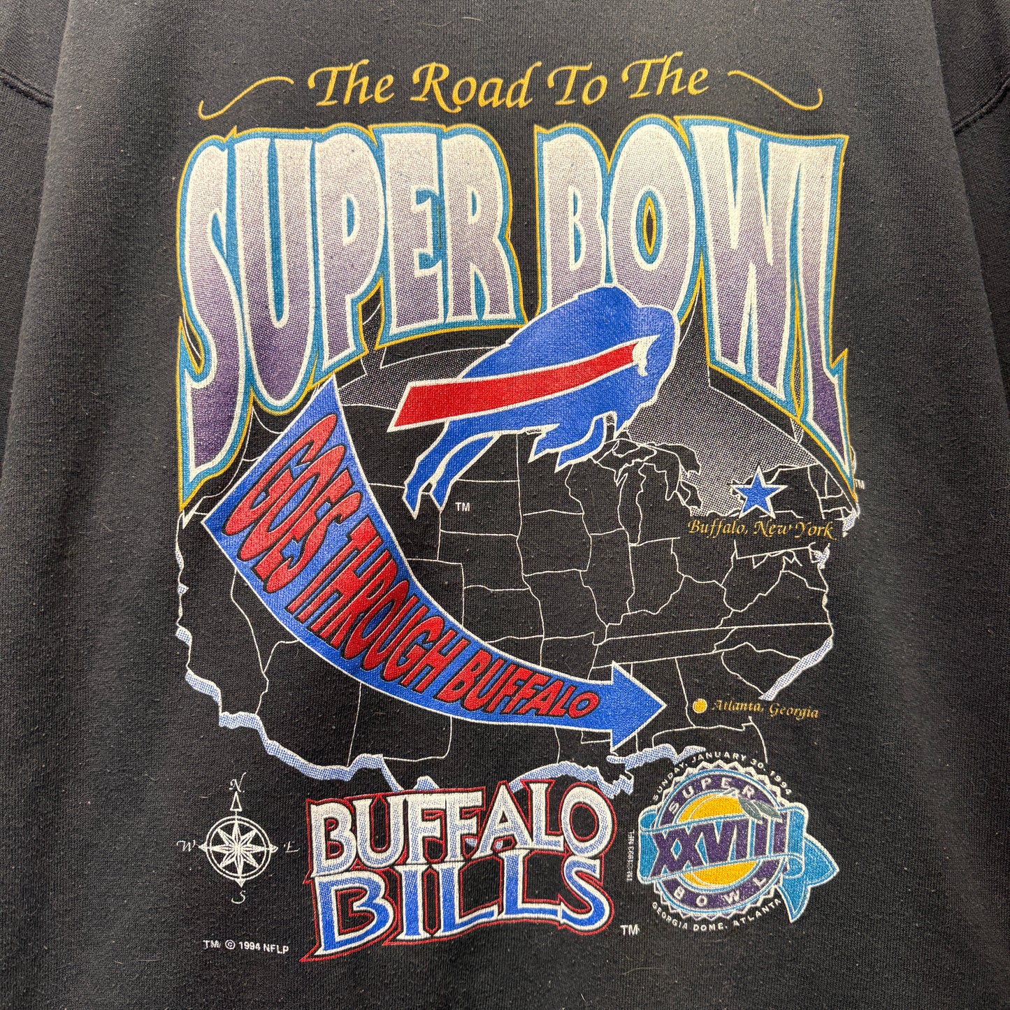 Vintage Buffalo Bills 1994 Super Bowl Crewneck Sweatshirt XL