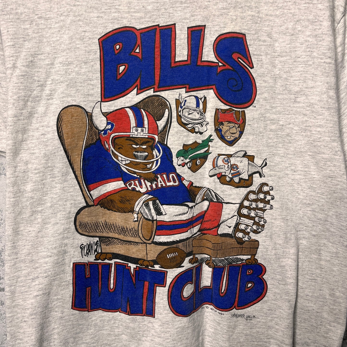 Vintage Buffalo Bills Hunt Club Cartoon Shirt Medium