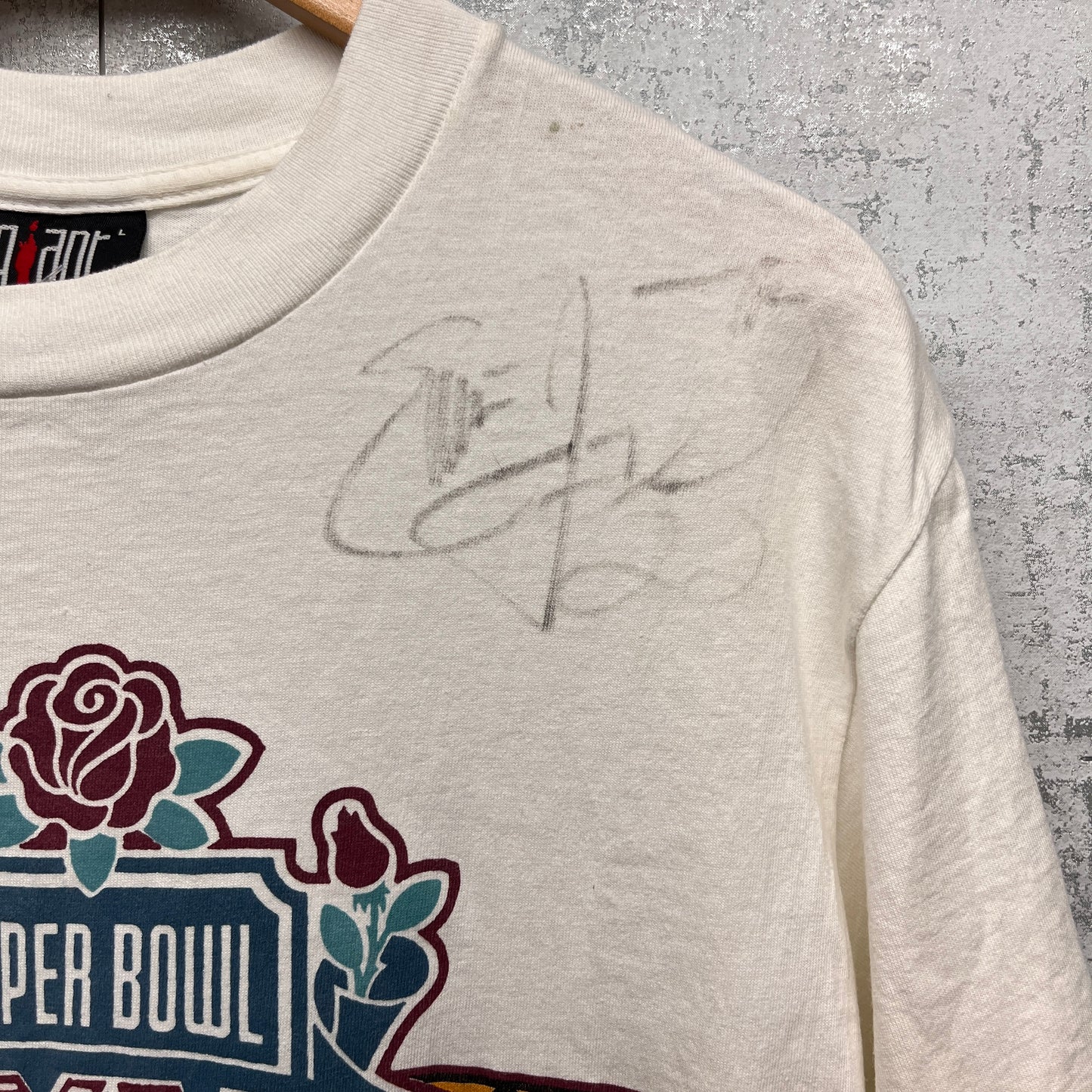 Vintage Buffalo Bills 1992 Super Bowl Marvin the Martian Cartoon Emmitt Smith Signed Shirt Large