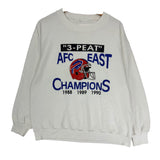 Vintage Buffalo Bills 3 Peat AFC East Champs Crewneck Sweatshirt Medium