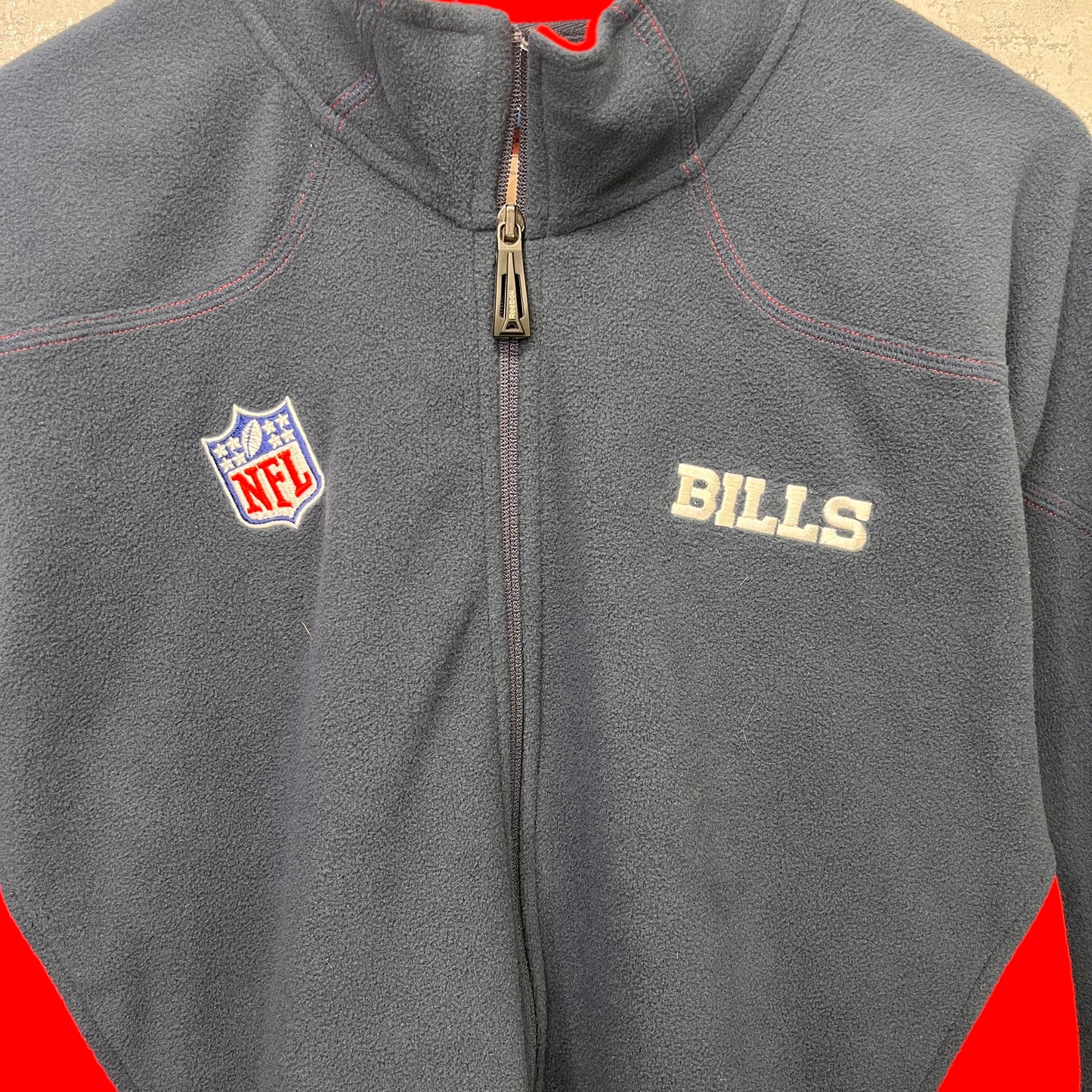 Vintage Buffalo Bills Zip Up Fleece Sweatshirt XXL