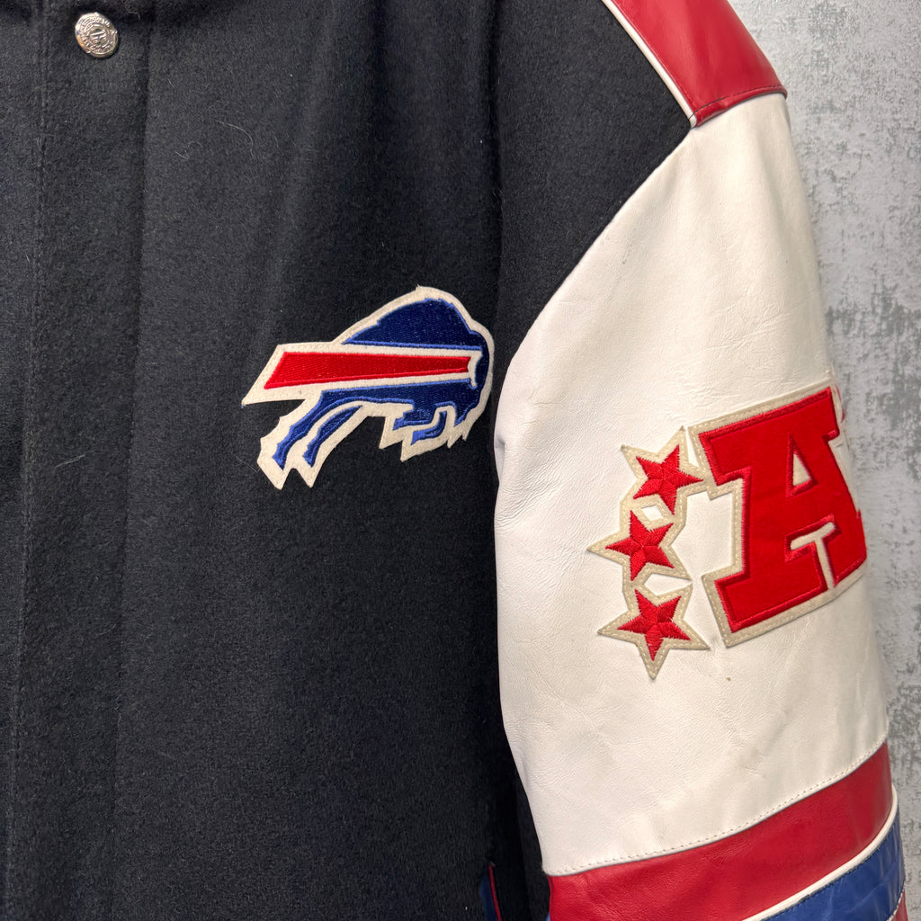 Vintage Buffalo Bills Jeff Hamilton Leather & Wool Varisty Jacket XL