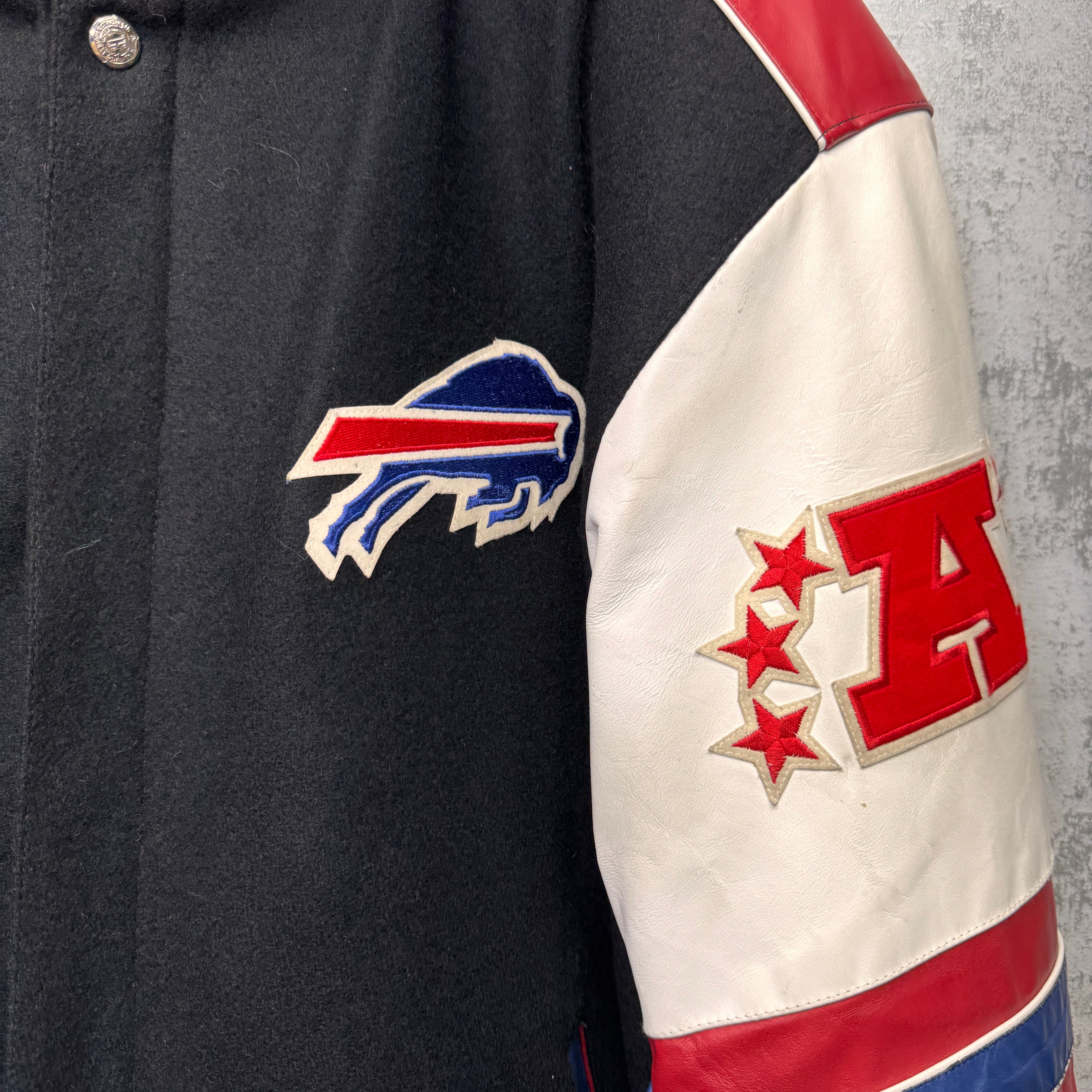 Vintage Buffalo Bills Jeff Hamilton Leather & Wool Varisty Jacket XL