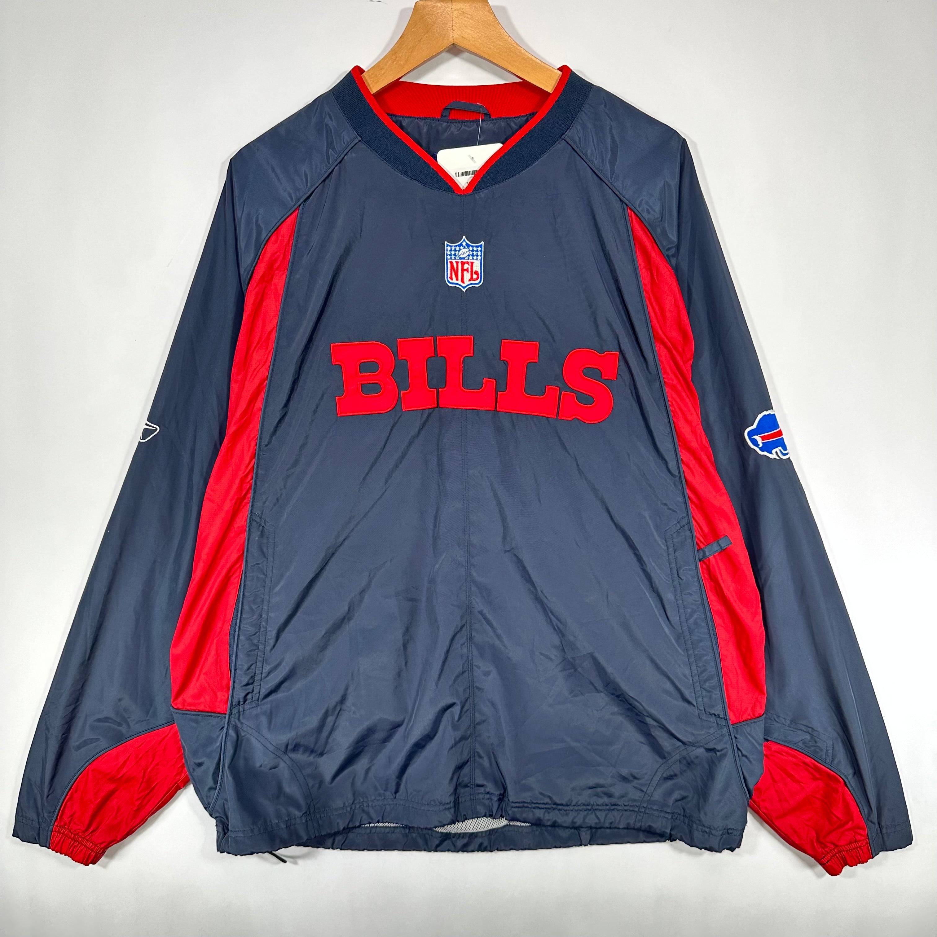 Vintage Buffalo Bills Pullover Windbreaker Jacket Large