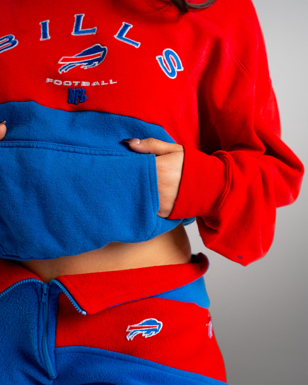 KP MADE ME Buffalo Bills Upcycled Custom Reworked Colorblock Sweatpants Large