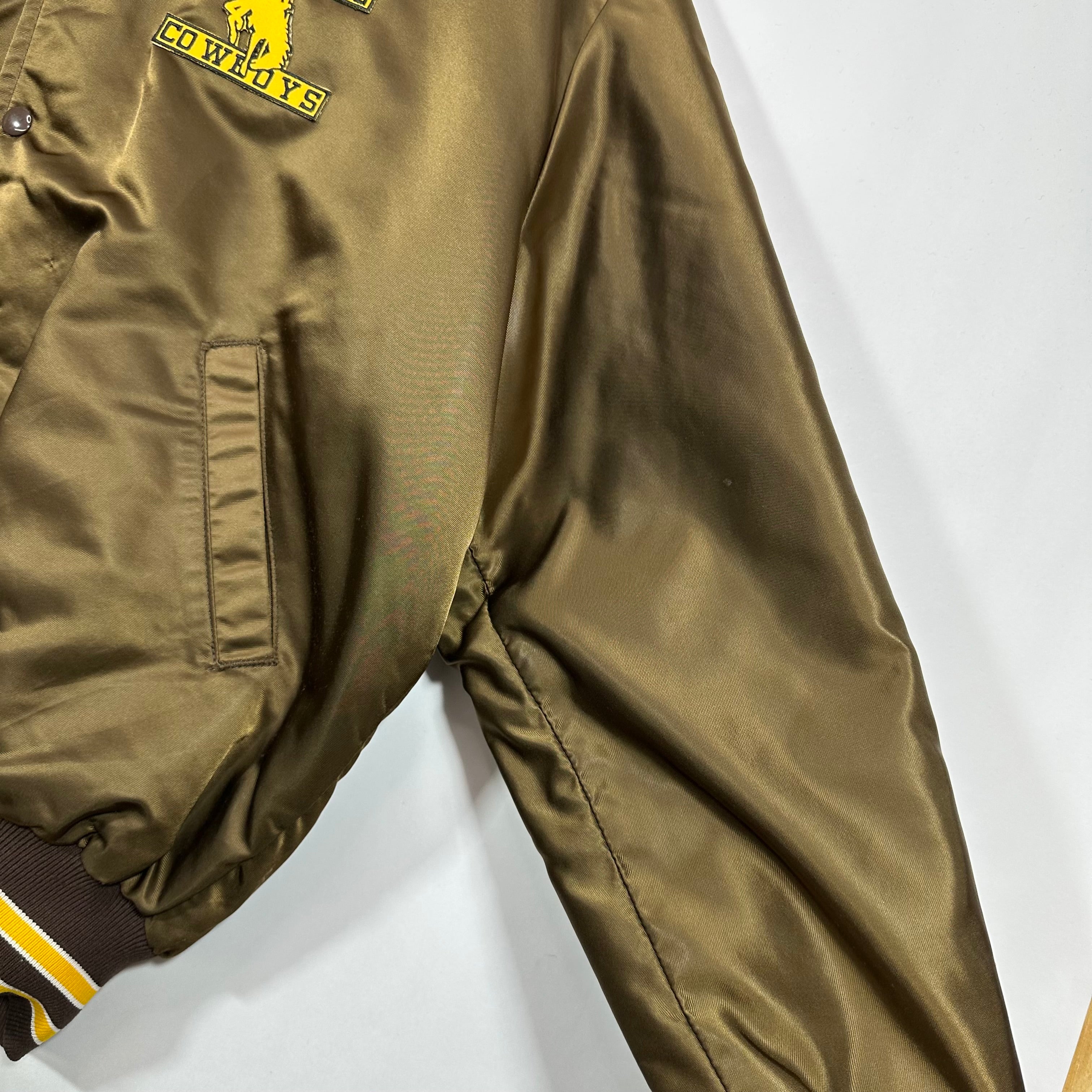 Vintage Wyoming Cowboys Buffalo Bills Satin Bomber Jacket XL