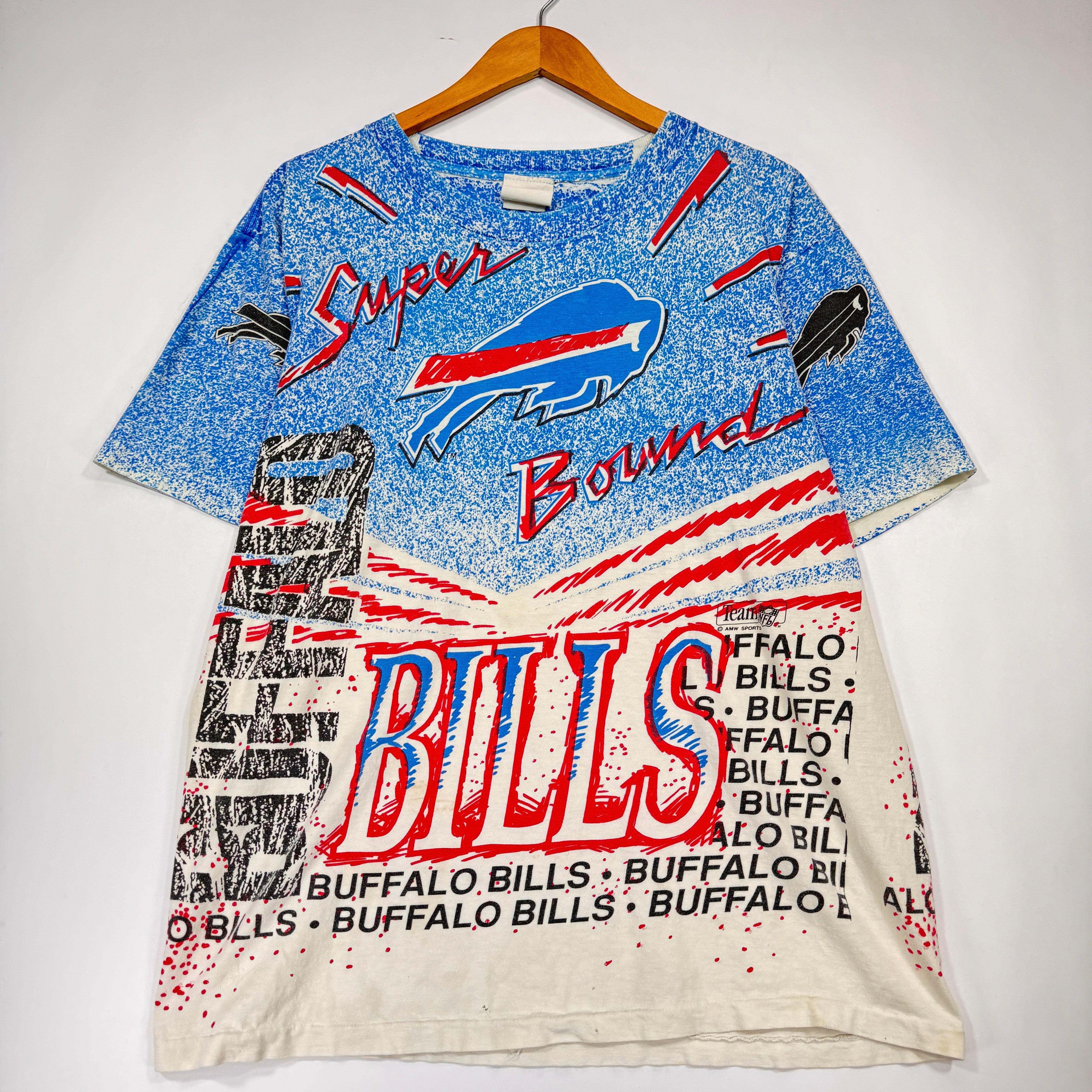 Vintage Buffalo Bills Magic Johnson All Over Print Shirt Large