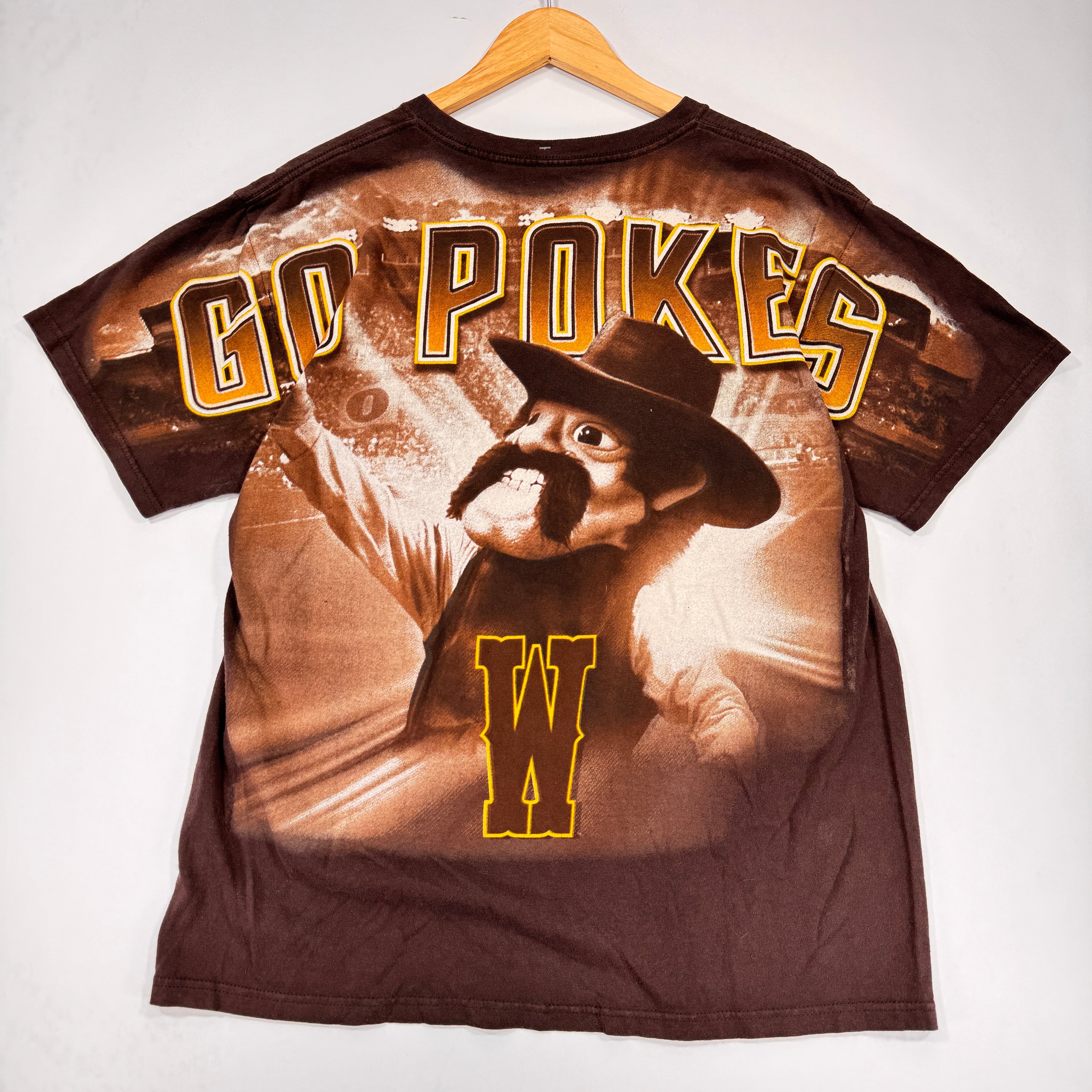 Vintage Wyoming Cowboys All Over Print Shirt XL