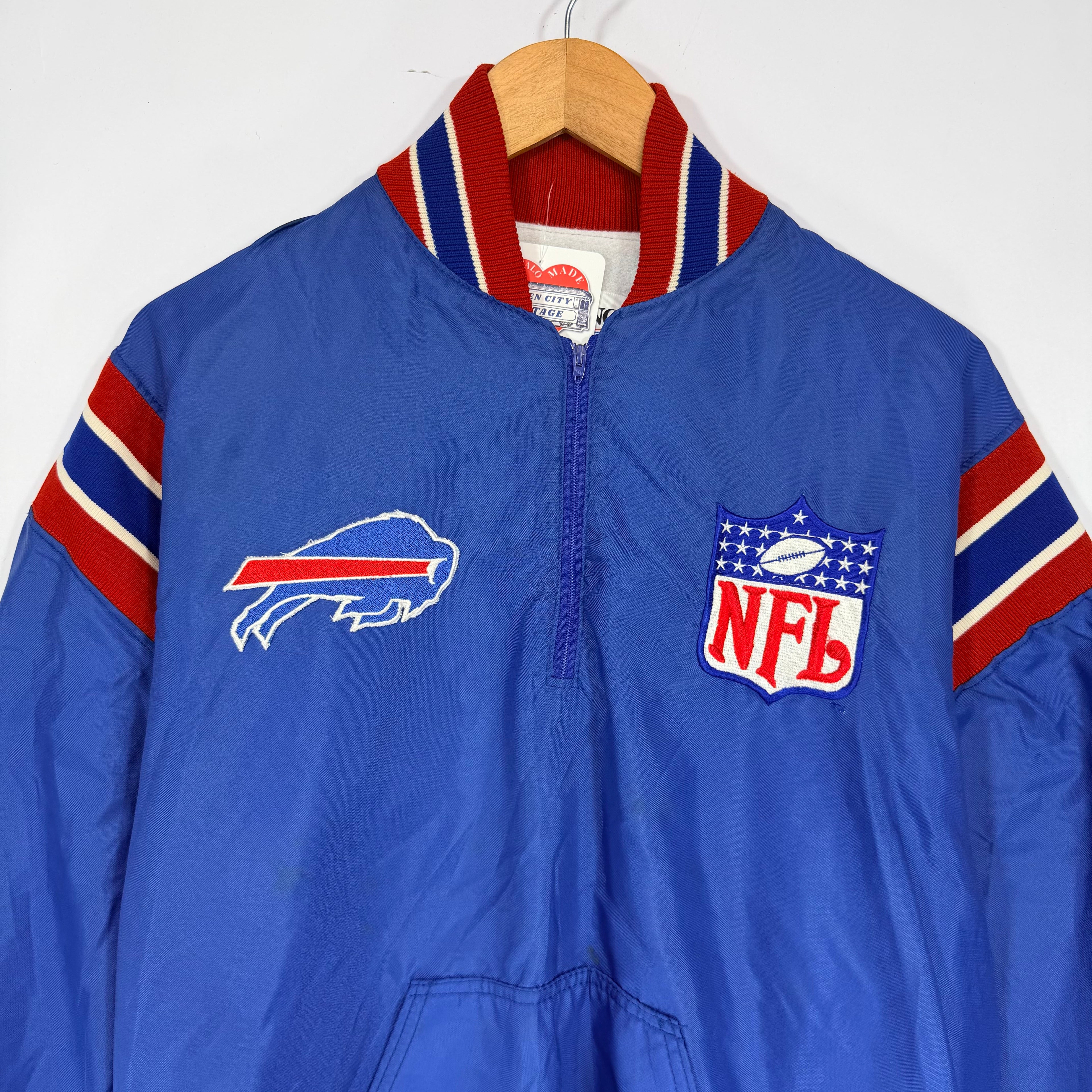 Vintage Buffalo Bills Pullover Windbreaker Jacket Lage