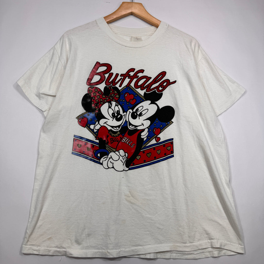 Vintage Buffalo Bills Mickey & Minnie Mouse Cartoon Shirt XL