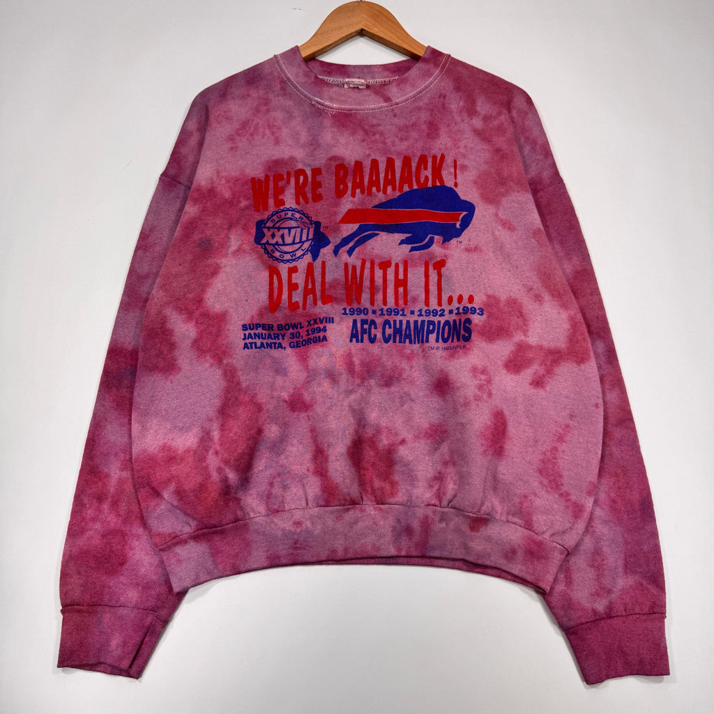 Vintage Buffalo Bills Overdyed 1993 AFC Champions We’re Back Crewneck Sweatshirt Large