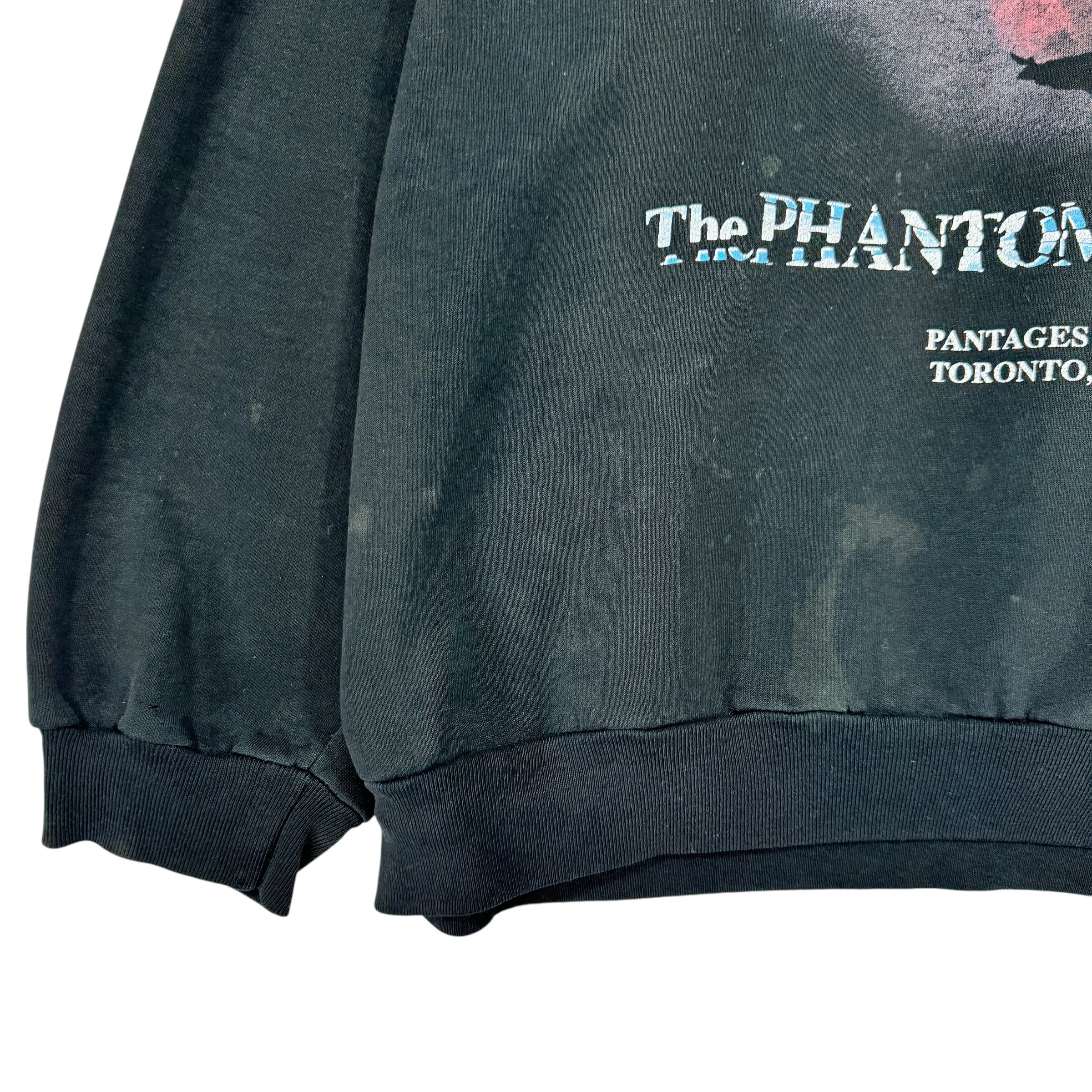 Vintage Thrashed Phantom of the Opera Crewneck Sweatshirt Large