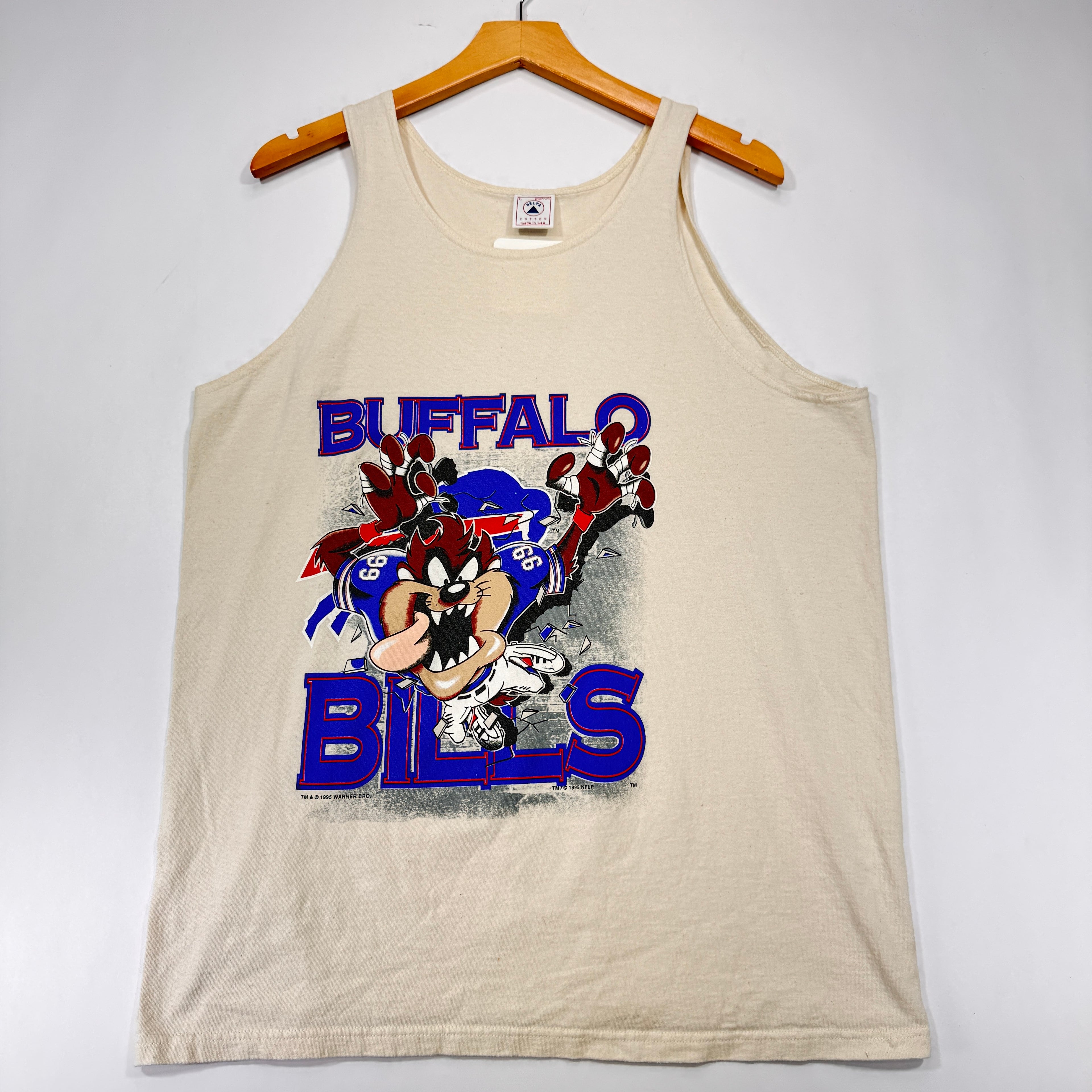 Vintage Buffalo Bills Taz Looney Tunes Tank Top Shirt Large
