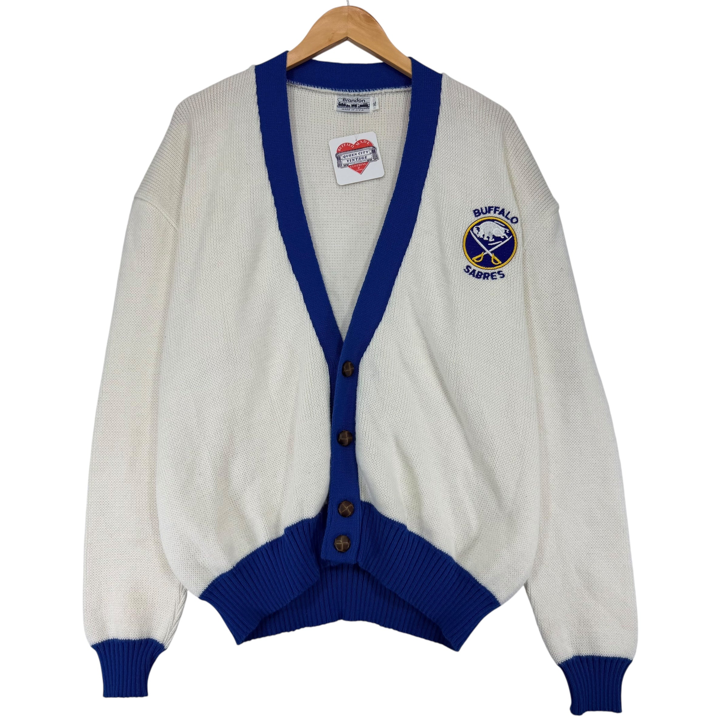 Vintage Buffalo Sabres 1980s Cardigan Sweater Sweatshirt XL
