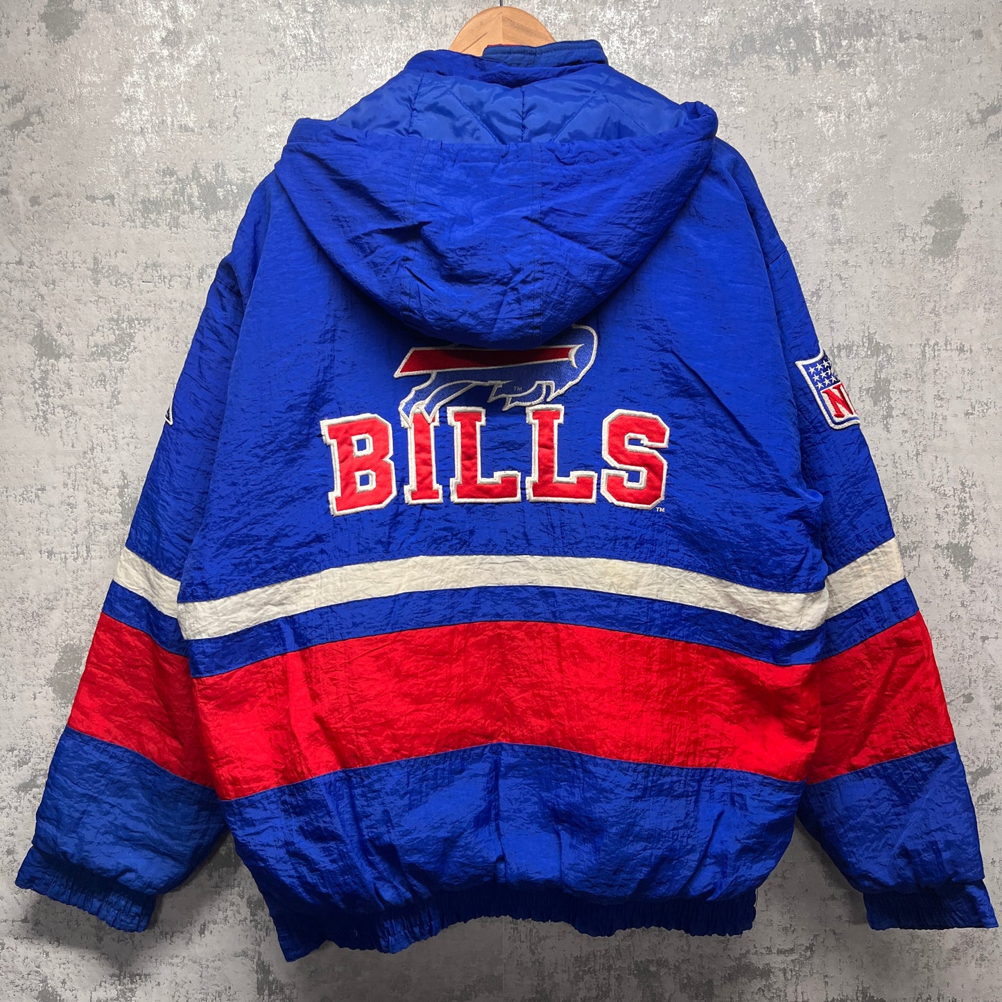 Vintage Buffalo Bills Pullover Puffer Jacket Large