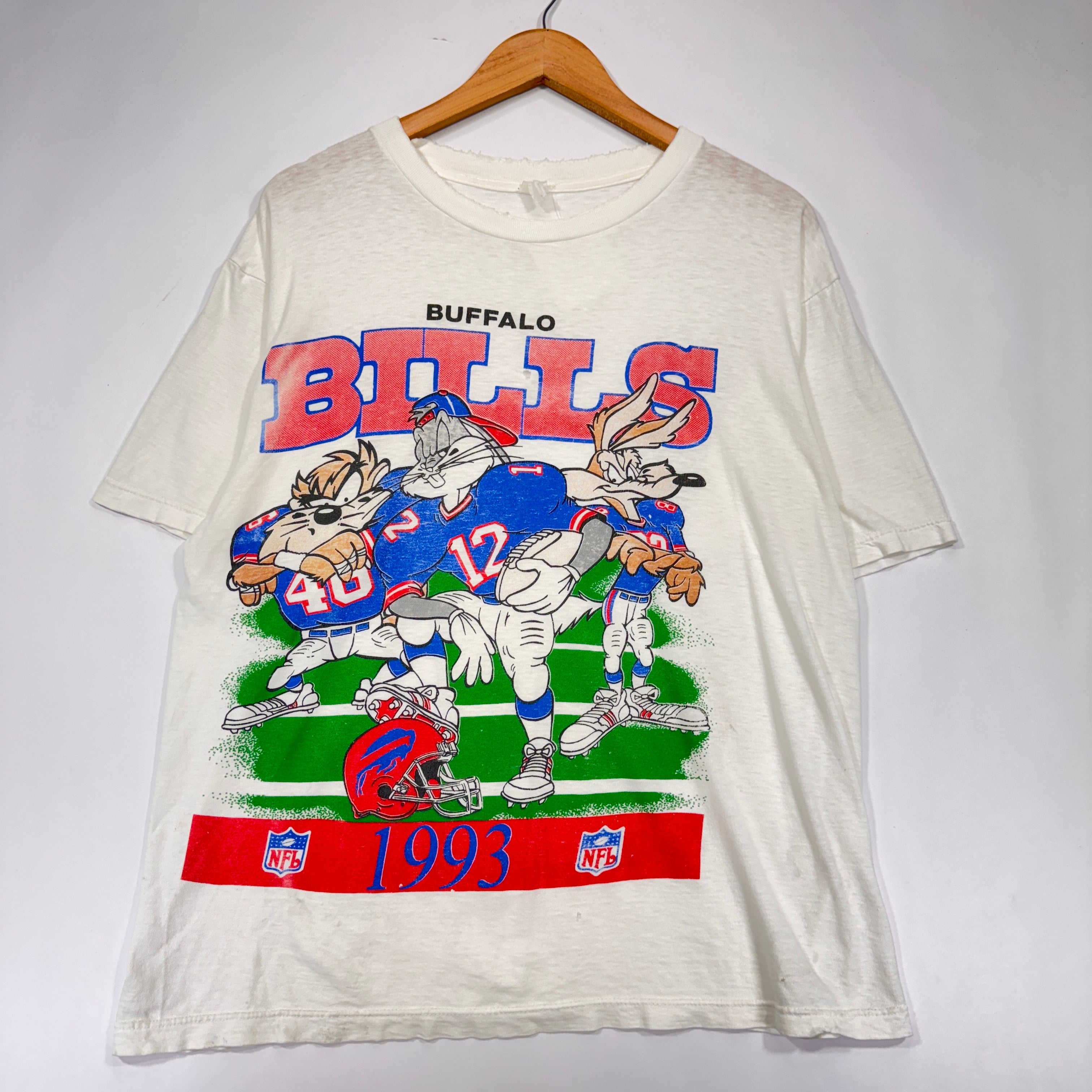 Vintage Buffalo Bills 1993 Looney Tunes Cartoon Shirt Large