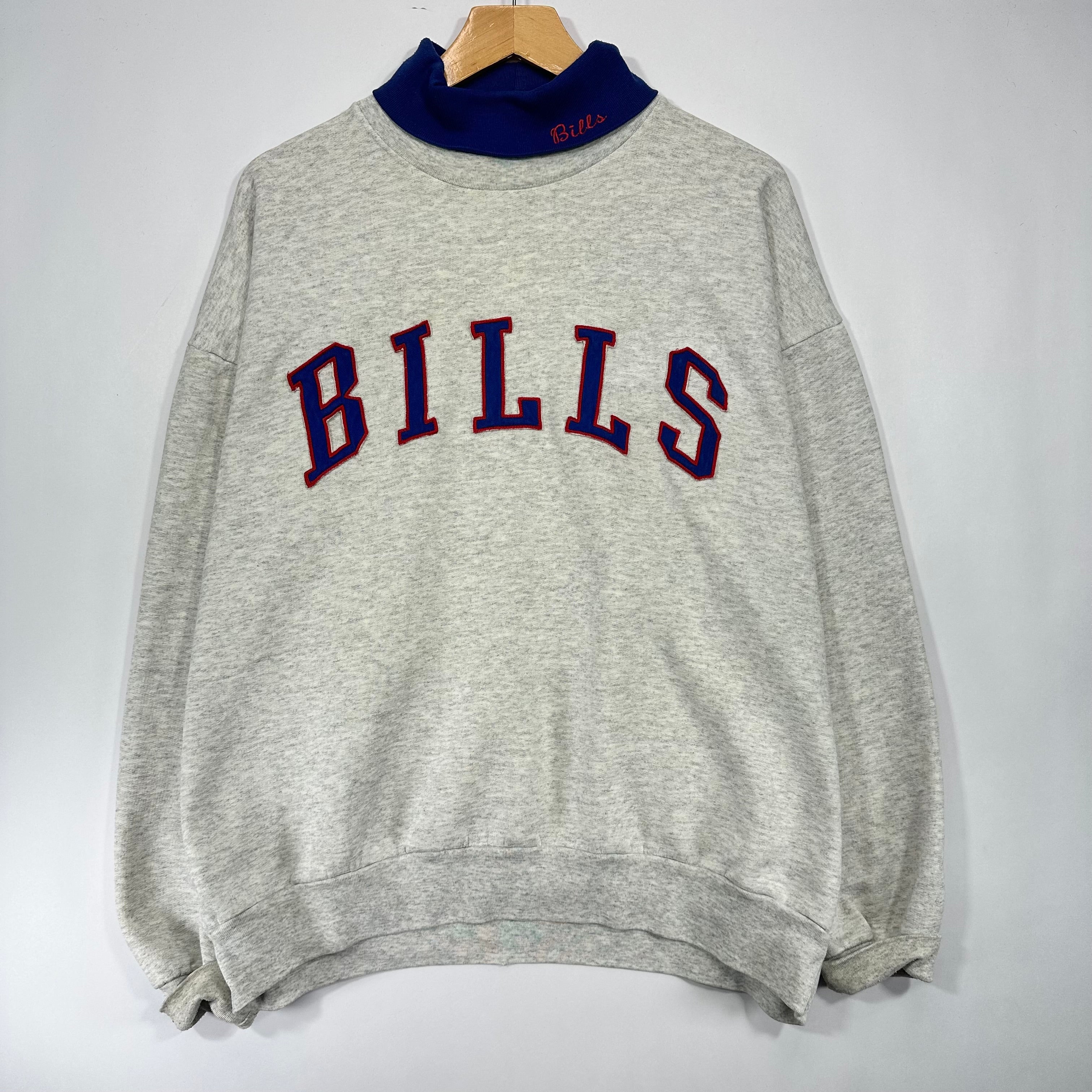 Vintage Buffalo Bills Upcycled Custom Turtleneck Sweatshirt XL