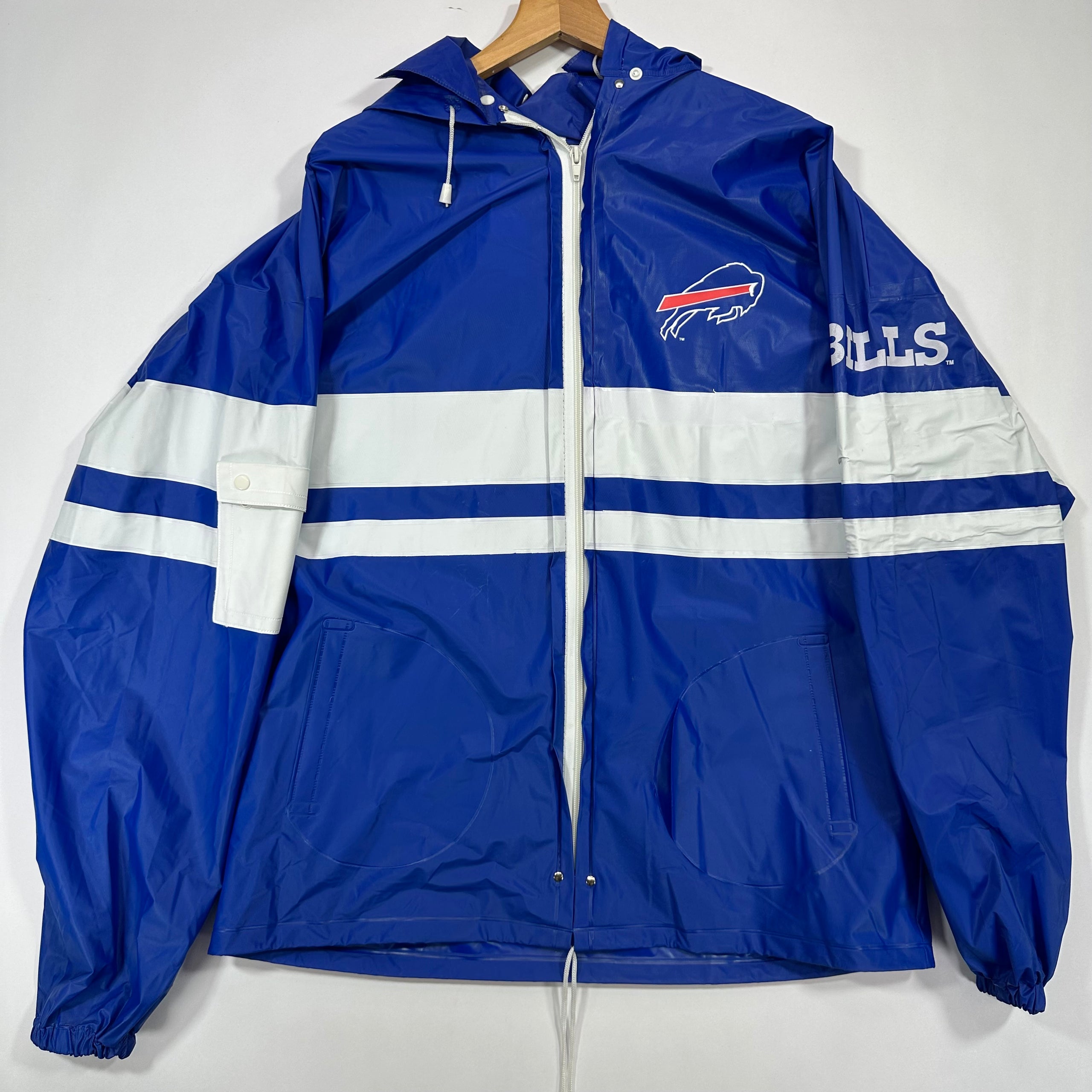 Vintage Buffalo Bills Vinyl Rain Poncho Jacket Large
