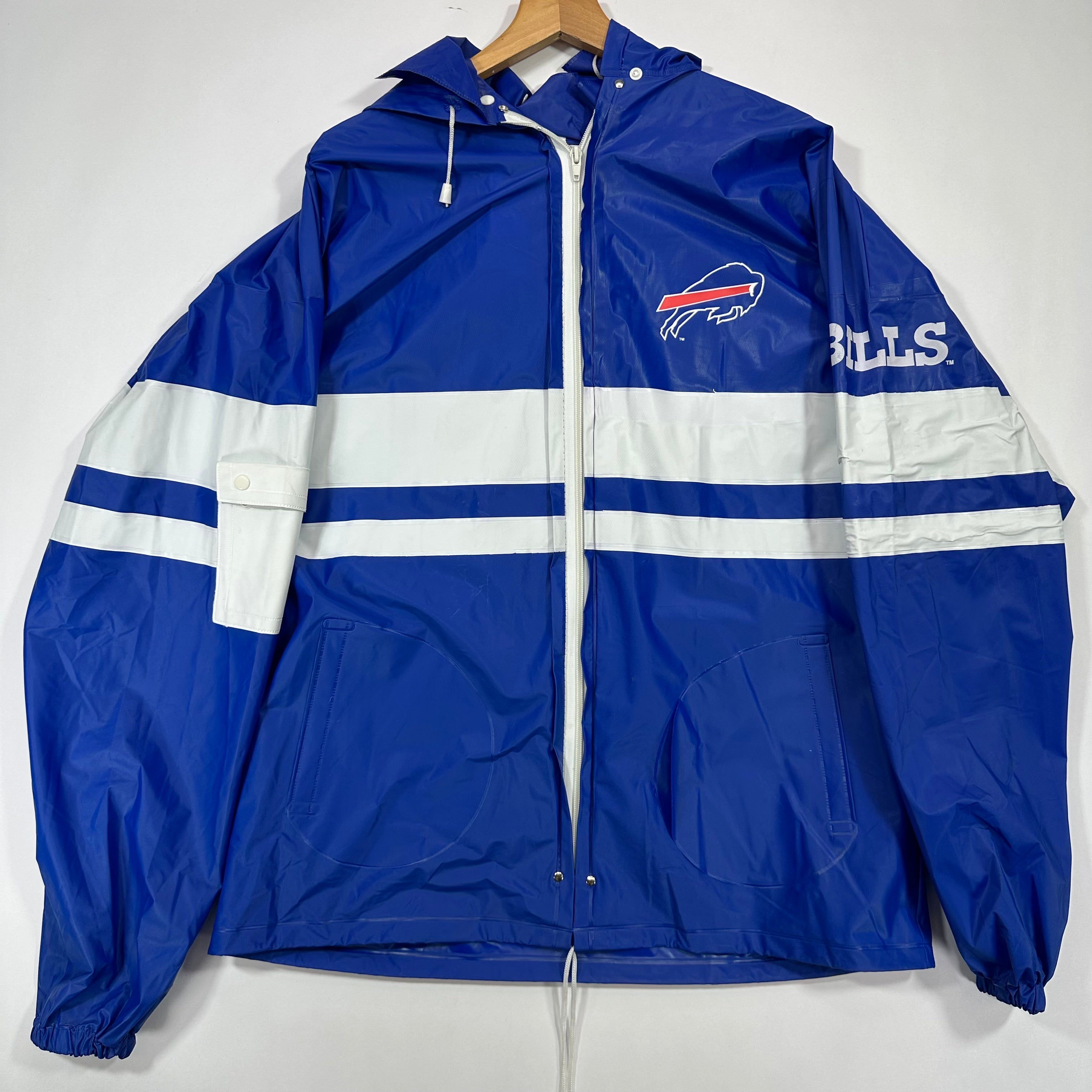 Vintage Buffalo Bills Vinyl Rain Poncho Jacket Large