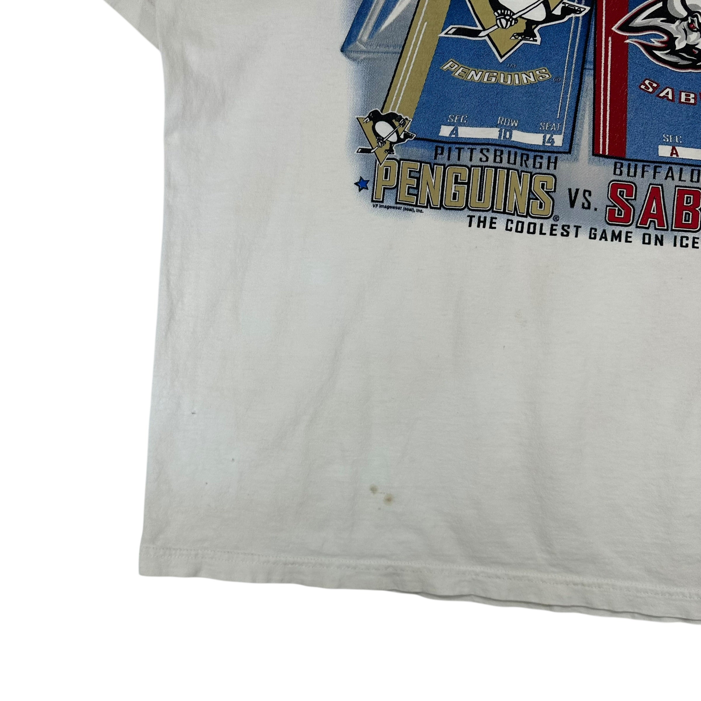 Vintage Buffalo Sabres Pittsburgh Penguins 2001 Playoffs Shirt XL