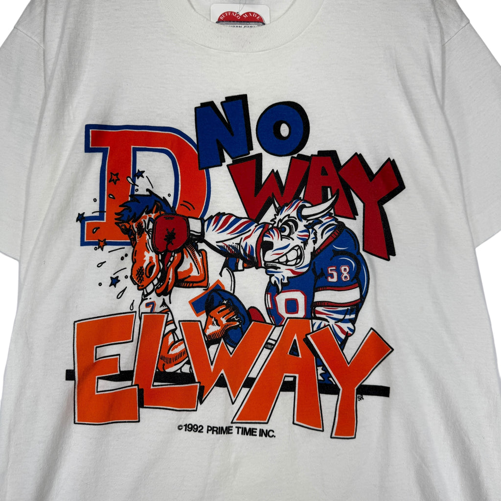 Vintage Buffalo Bills No Way Elway Cartoon Shirt XL