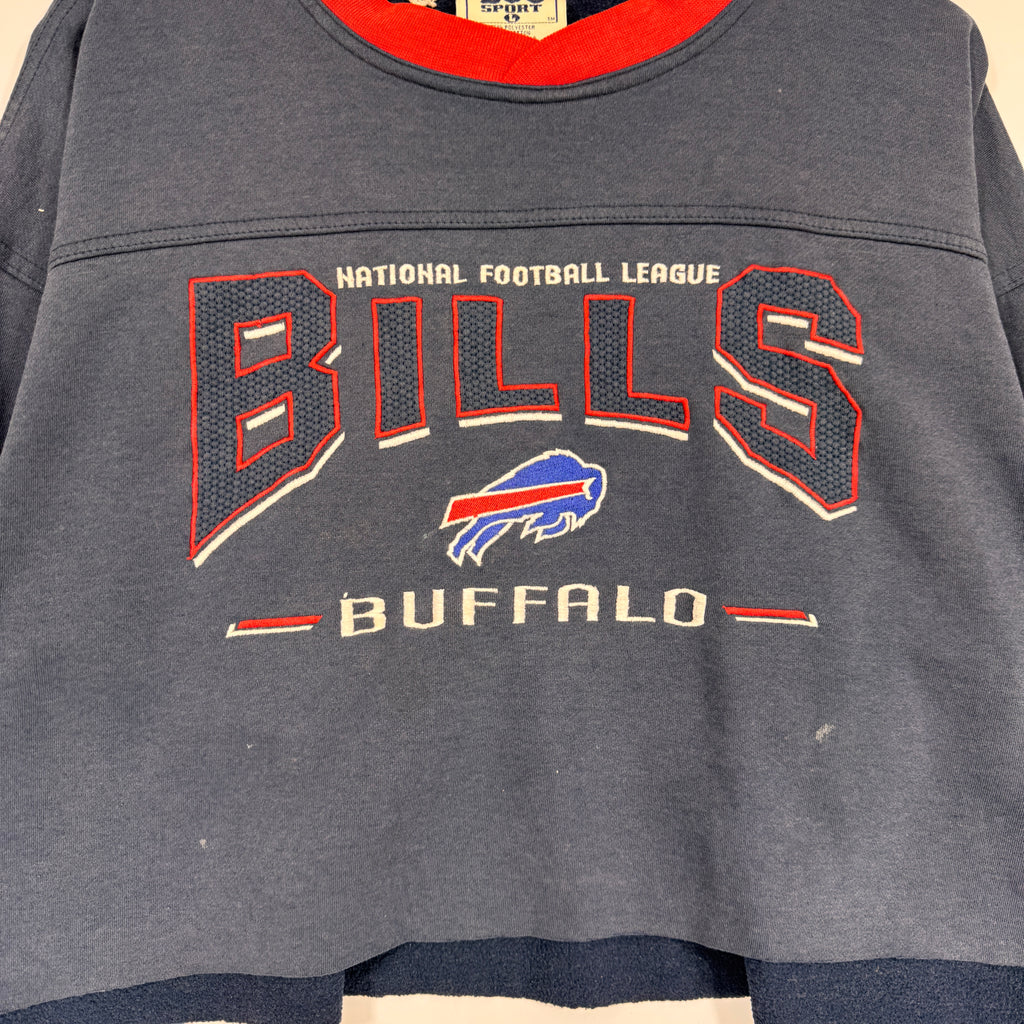Vintage Buffalo Bills cropped Embroidered Crewneck Sweatshirt Large
