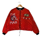Vintage Buffalo Bills Custom Bedazzled Crop Quilt Liner Jacket Medium