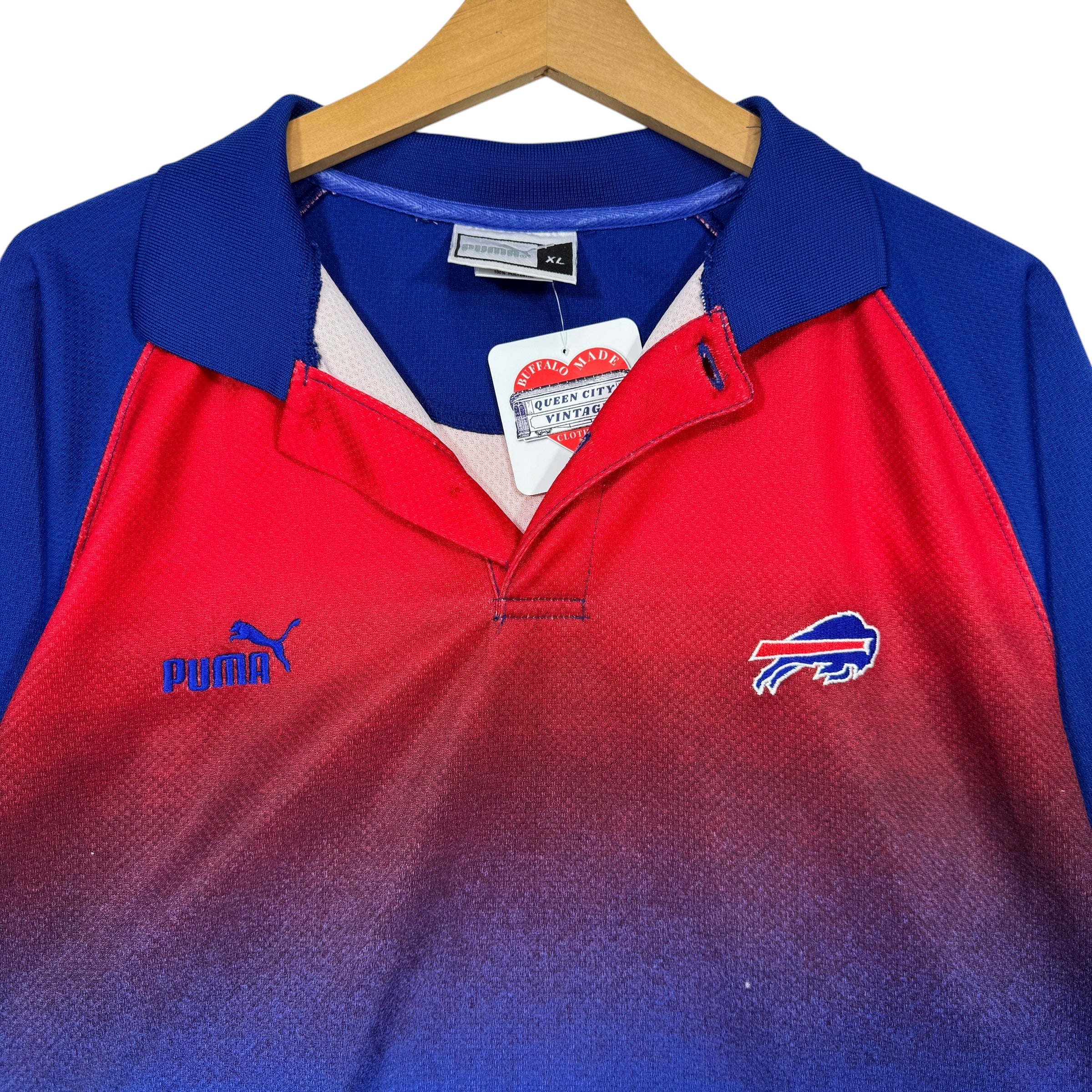 Vintage Buffalo Bills Long Sleeve Rugby Polo Shirt XL