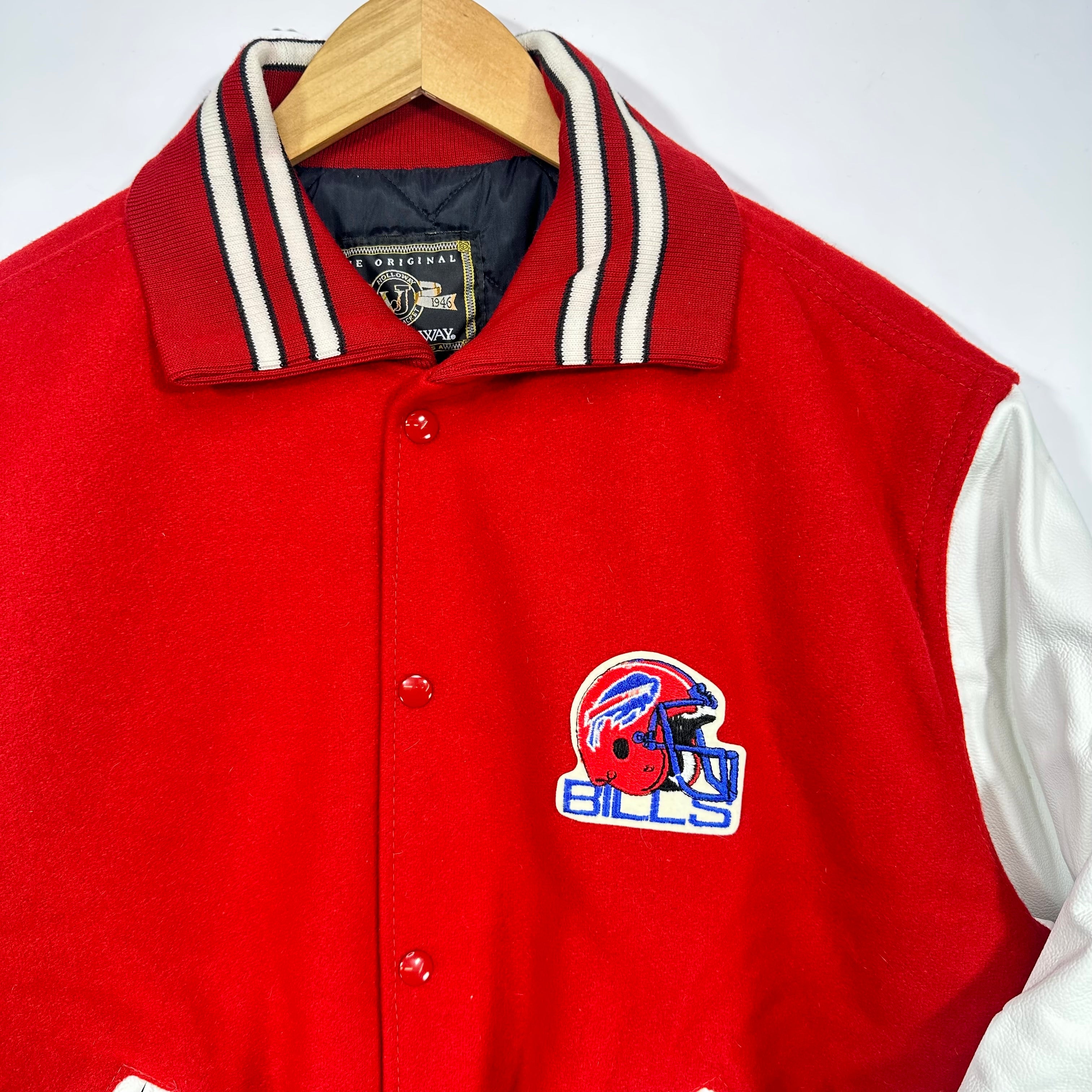 Vintage Buffalo Bills Varsity Leather Jacket Large