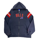 Vintage Buffalo Bills Zip Up Hoodie Sweatshirt Large