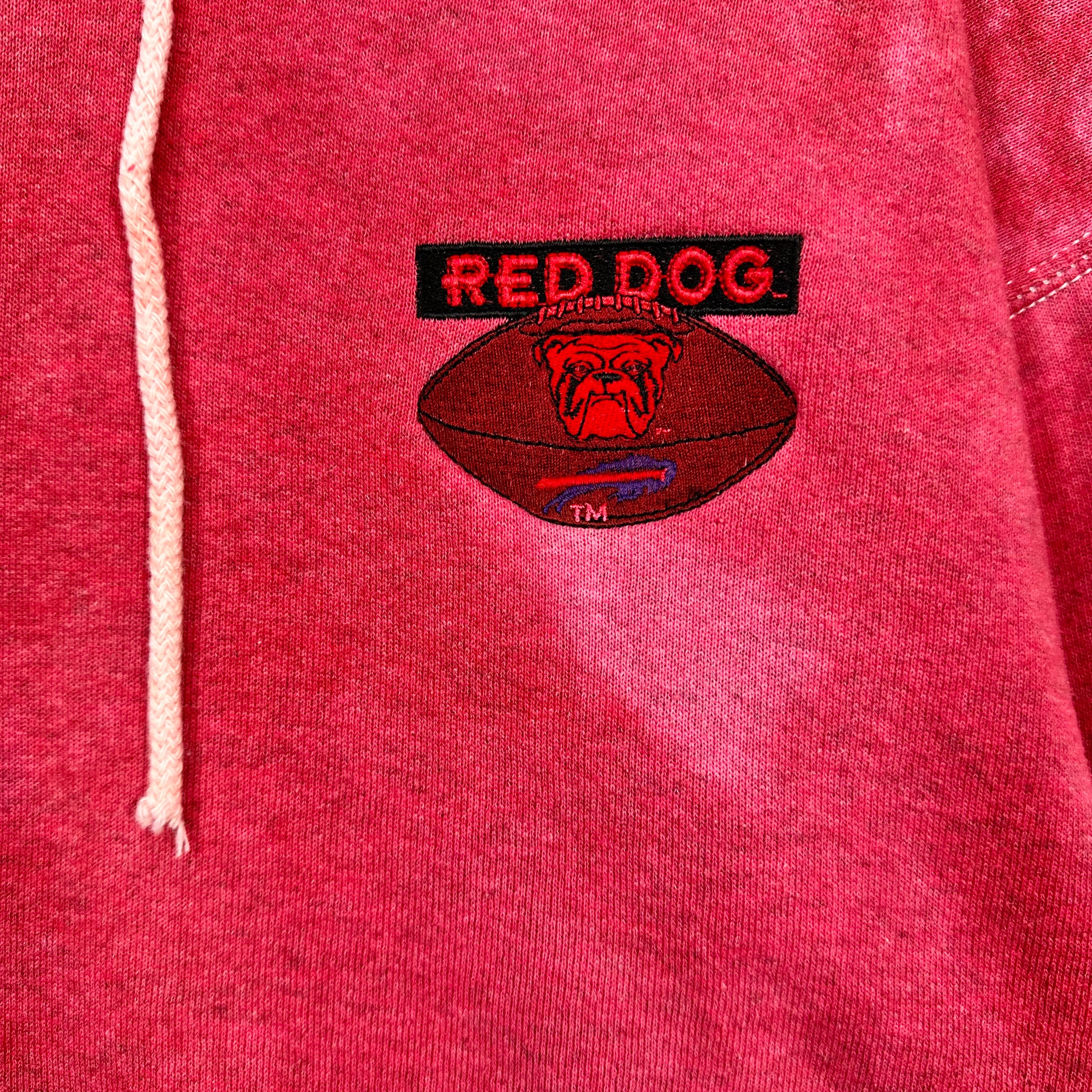 Vintage Buffalo Bills Red Dog Hoodie Sweatshirt Large