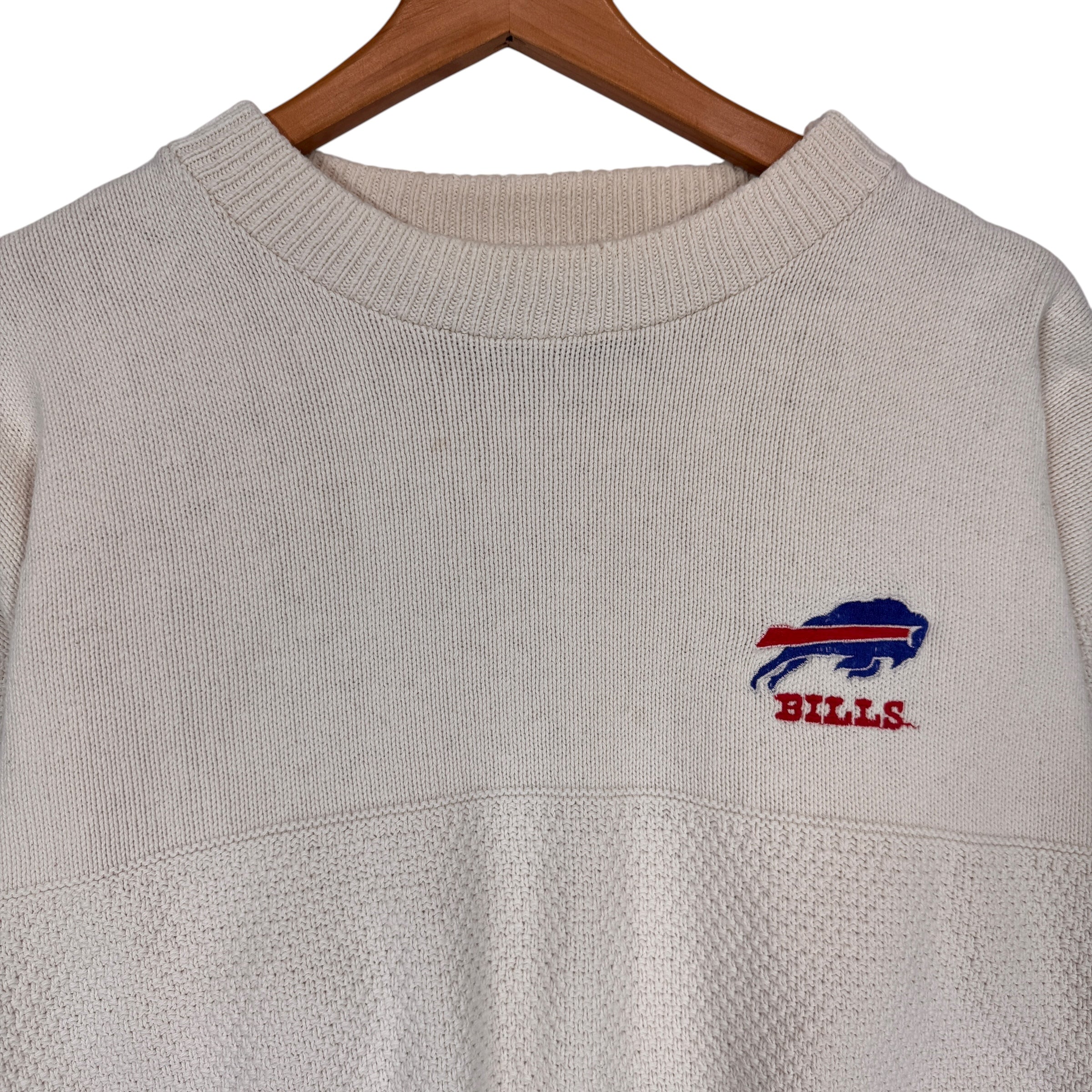 Vintage Buffalo Bills Cable Knit Sweatshirt Medium