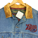 Vintage Buffalo Bills Aztec Lined Denim Jacket Large