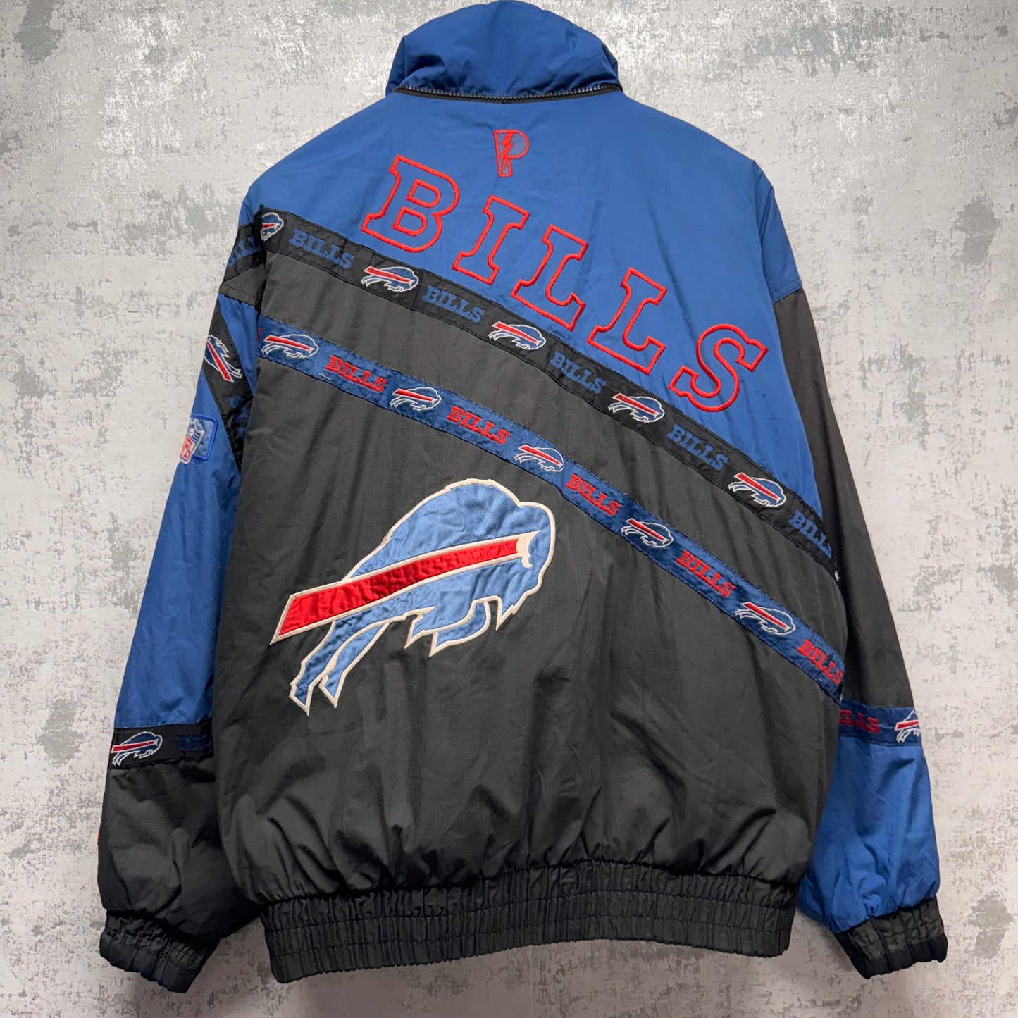 Vintage Buffalo Bills Zip Up Puffer Jacket Large