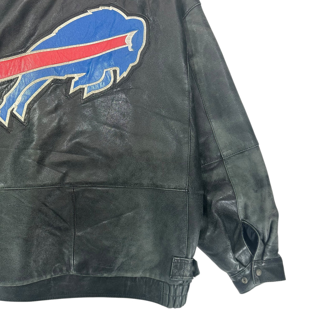 Vintage Buffalo Bills Jeff Hamilton Lamb Leather Bomber Jacket XL